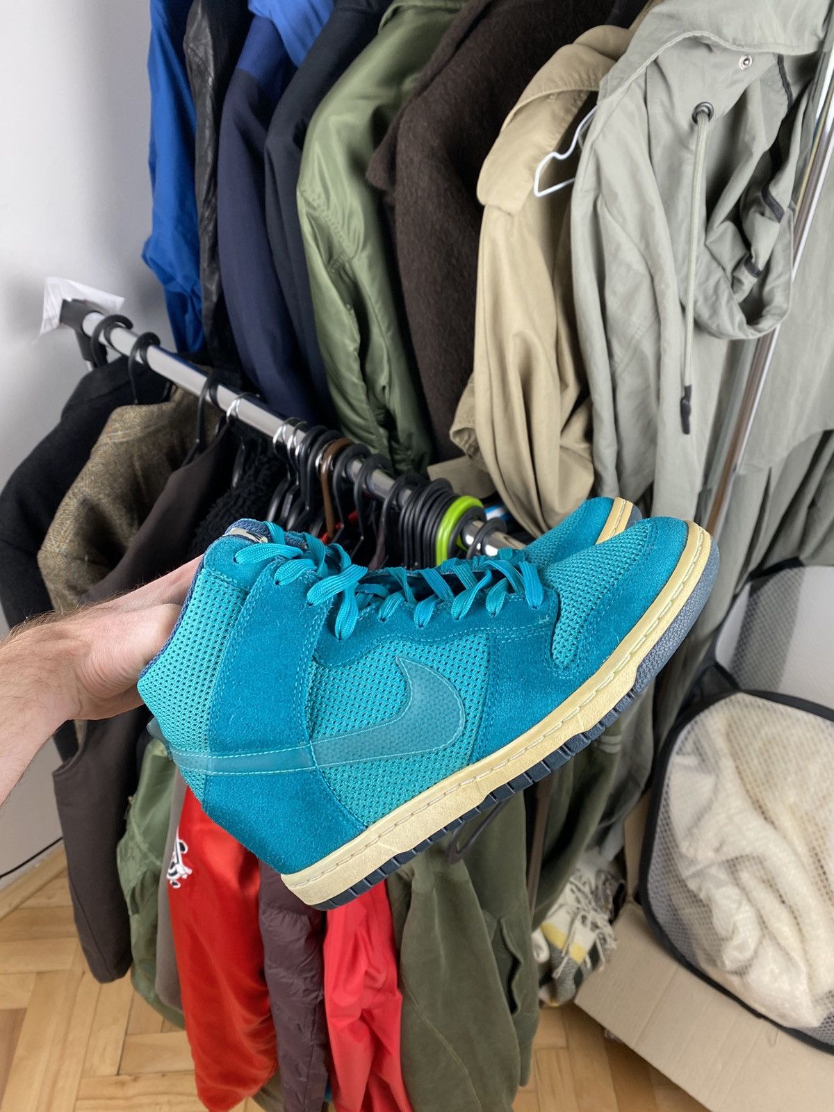 Nike × Vintage Vintage blue Hi-top Nike Dunk sneakers Size US 7.5 / IT 37.5 - 1 Thumbnail