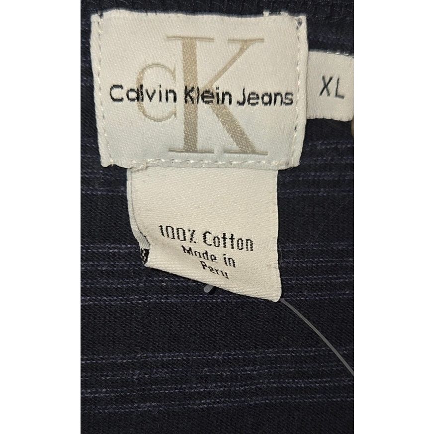Calvin Klein Calvin Klein Blue Striped Quarter Sleeve Shirt - XL Size US XL / EU 56 / 4 - 5 Thumbnail