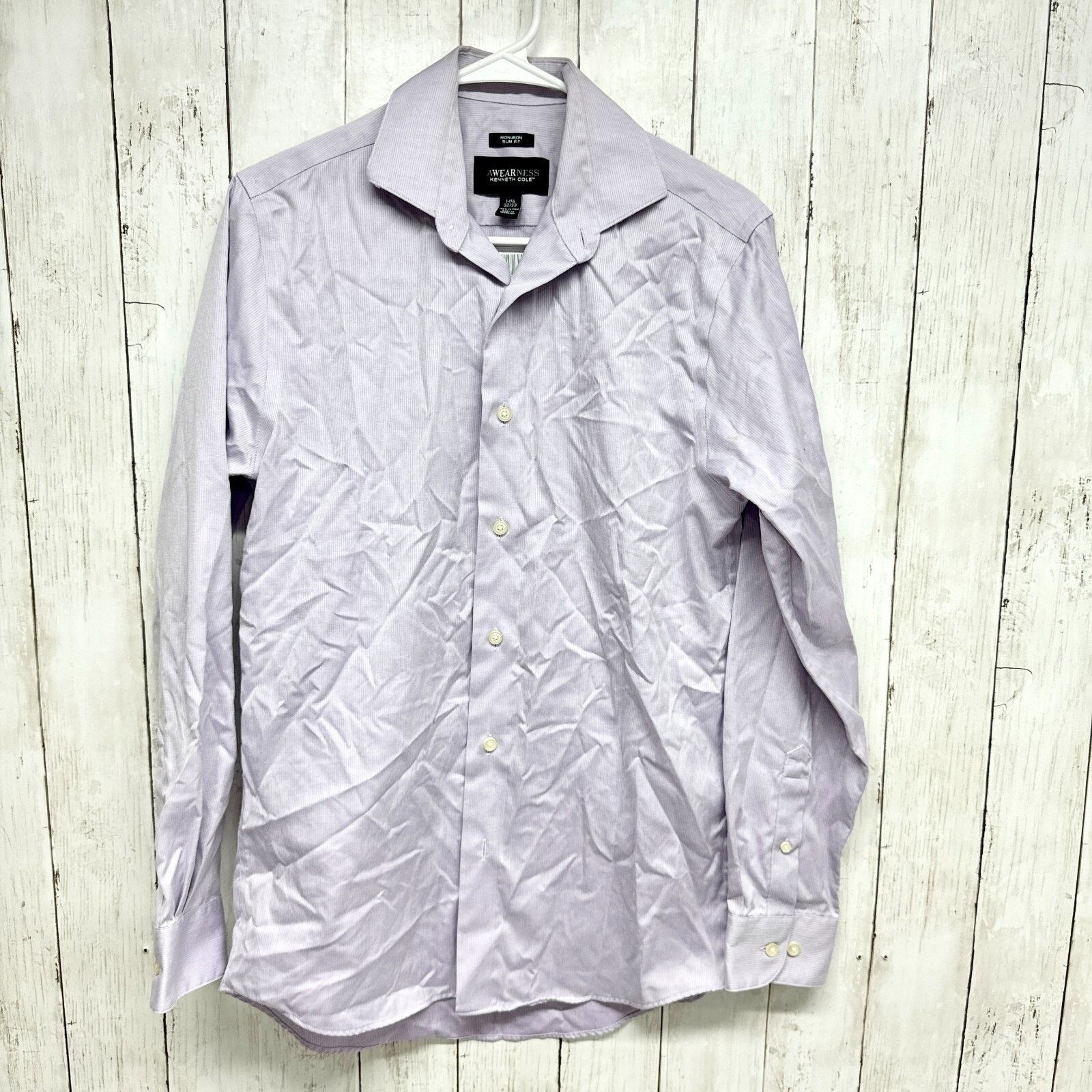 Kenneth Cole Kenneth Cole AWearNess Shirt 14 1/2 32/33 Long Sleeve Slim Size US S / EU 44-46 / 1 - 1 Thumbnail
