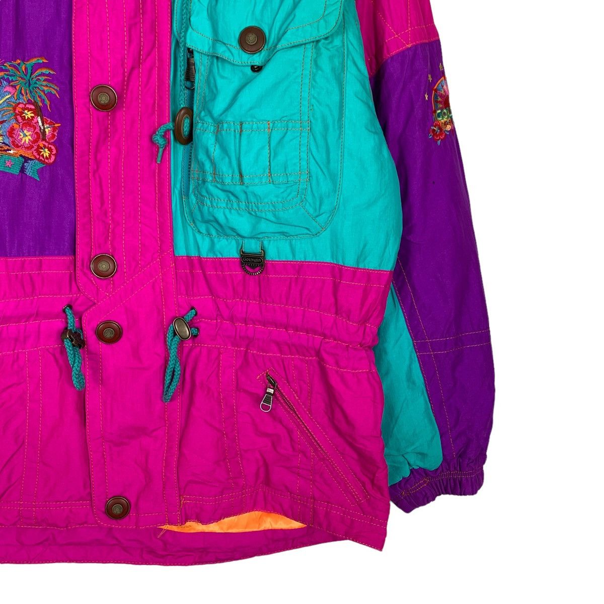 Goldwin GOLDWIN Premier Mix Multicolor Hooded Ski Jacket #0068-C4 Size US L / EU 52-54 / 3 - 5 Thumbnail
