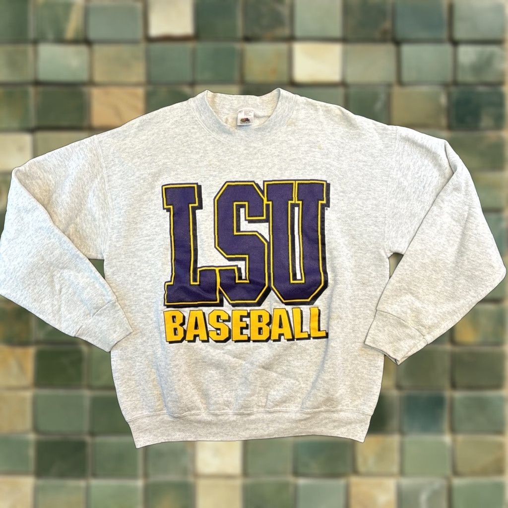 Fruit Of The Loom VINTAGE Fruit Of The Loom LSU Louisiana Baseball Crewneck Adult Large Gray Y2K Size US L / EU 52-54 / 3 - 1 Thumbnail