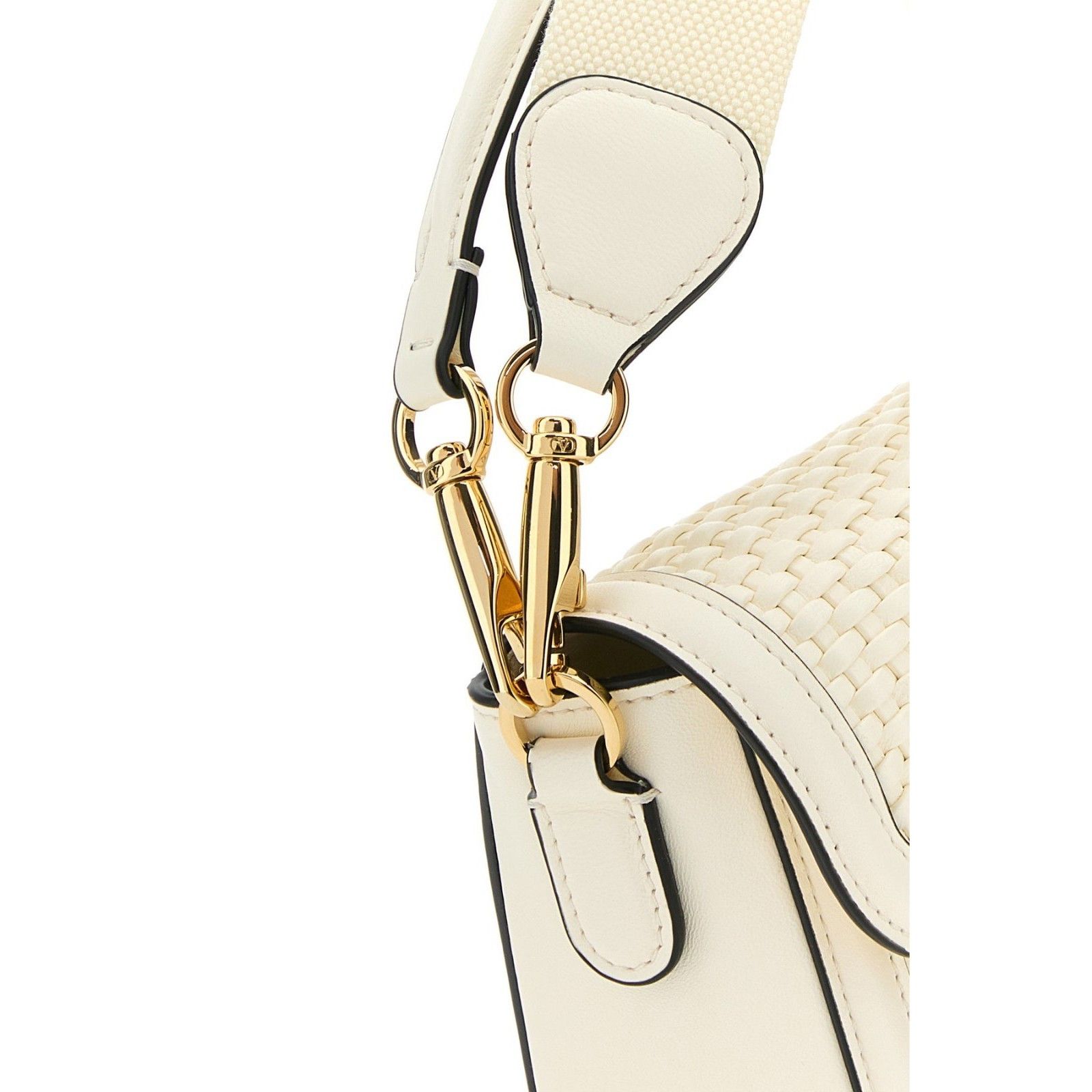 Valentino VALENTINO GARAVANI Alltime Ivory White Raffia Leather Should Size ONE SIZE - 4 Thumbnail