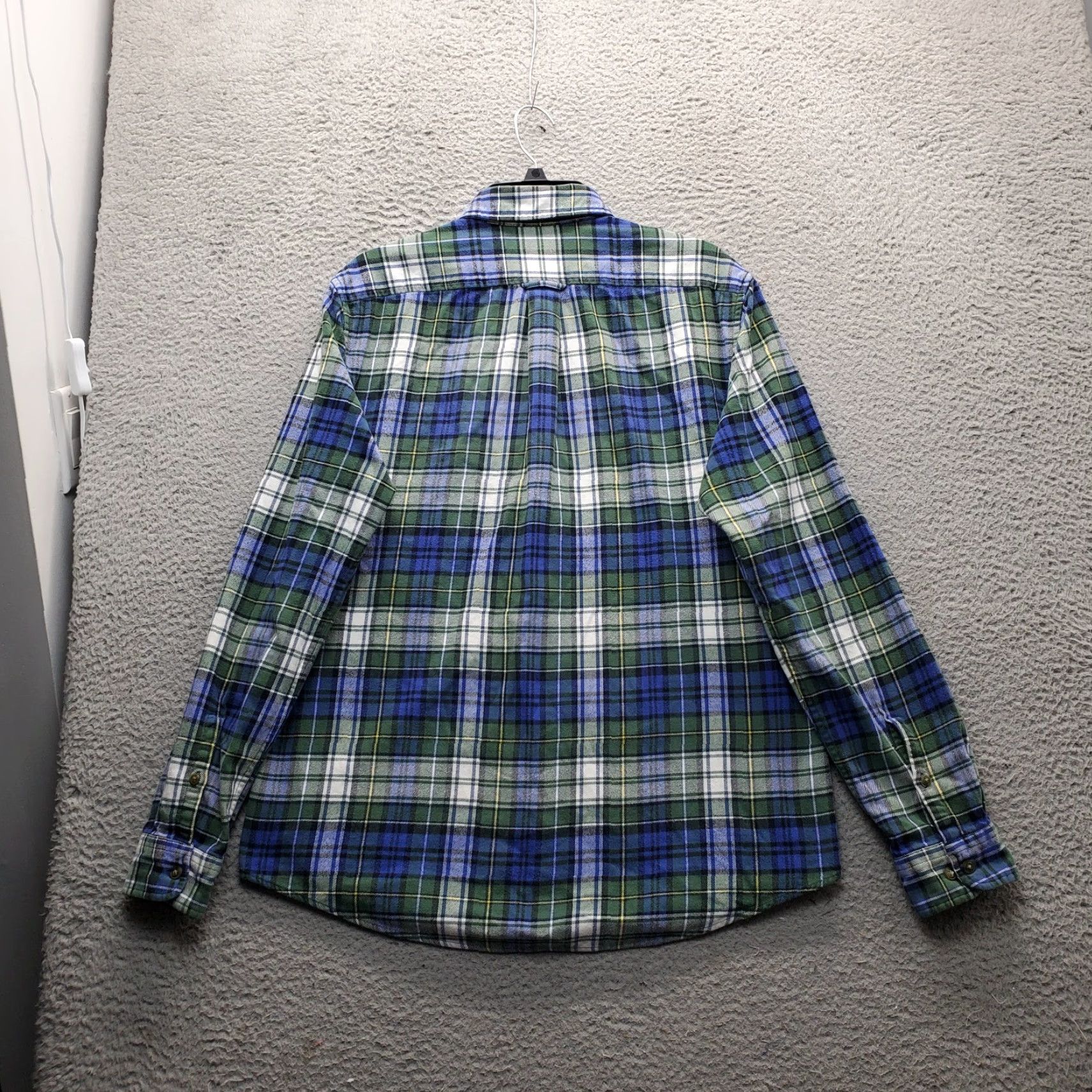 Lands' End Lands' End Mens Dress Shirt Multicolor Plaid Flannel Button Down Large Size L Size 42R - 2 Thumbnail