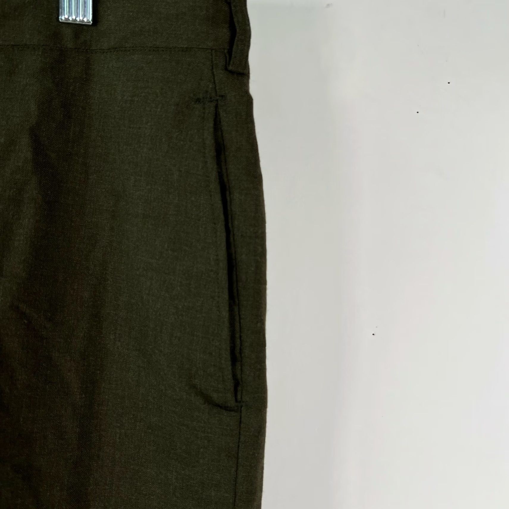 Vintage US ARMY Flat Front Low Rise Straight Leg Green Trouser Dress Pants Mens Size 33S Size US 33 - 7 Thumbnail