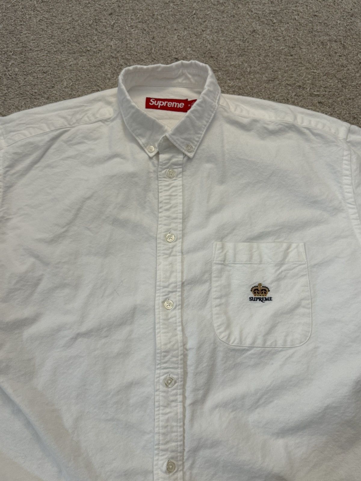 Supreme Supreme Loose Fit Flannel Oxford Shirt (White) Size US M / EU 48-50 / 2 - 3 Thumbnail