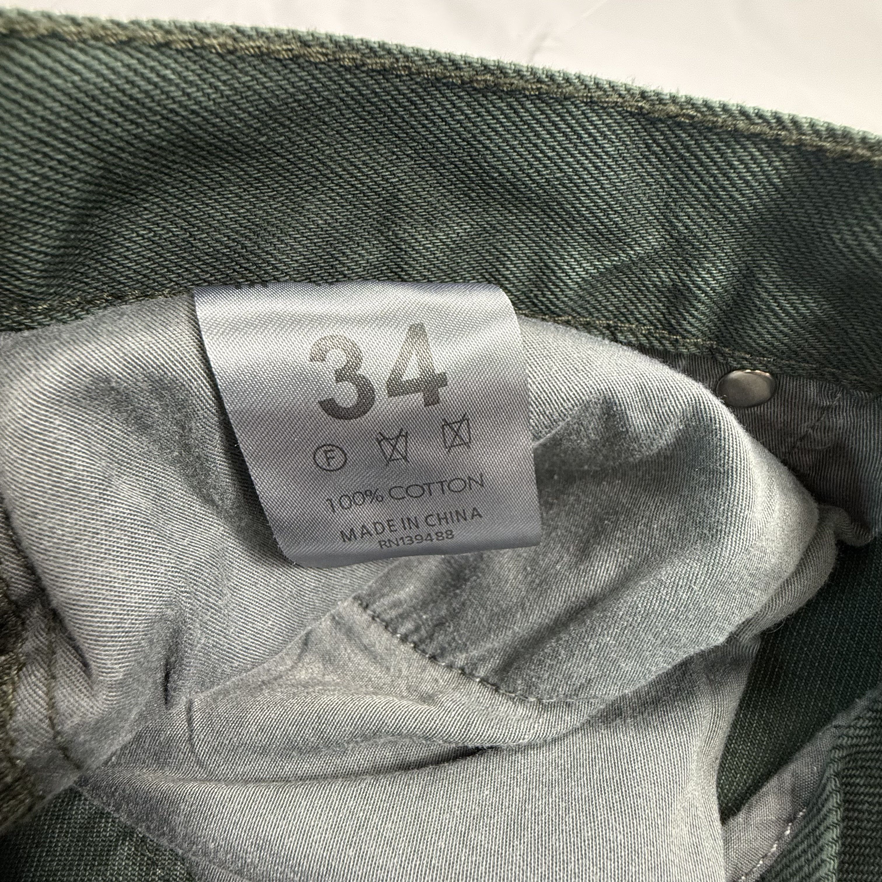 MNML Mnml Mens Green Painted Distressed Raw Hem Jeans Size 34 Size US 34 / EU 50 - 6 Thumbnail