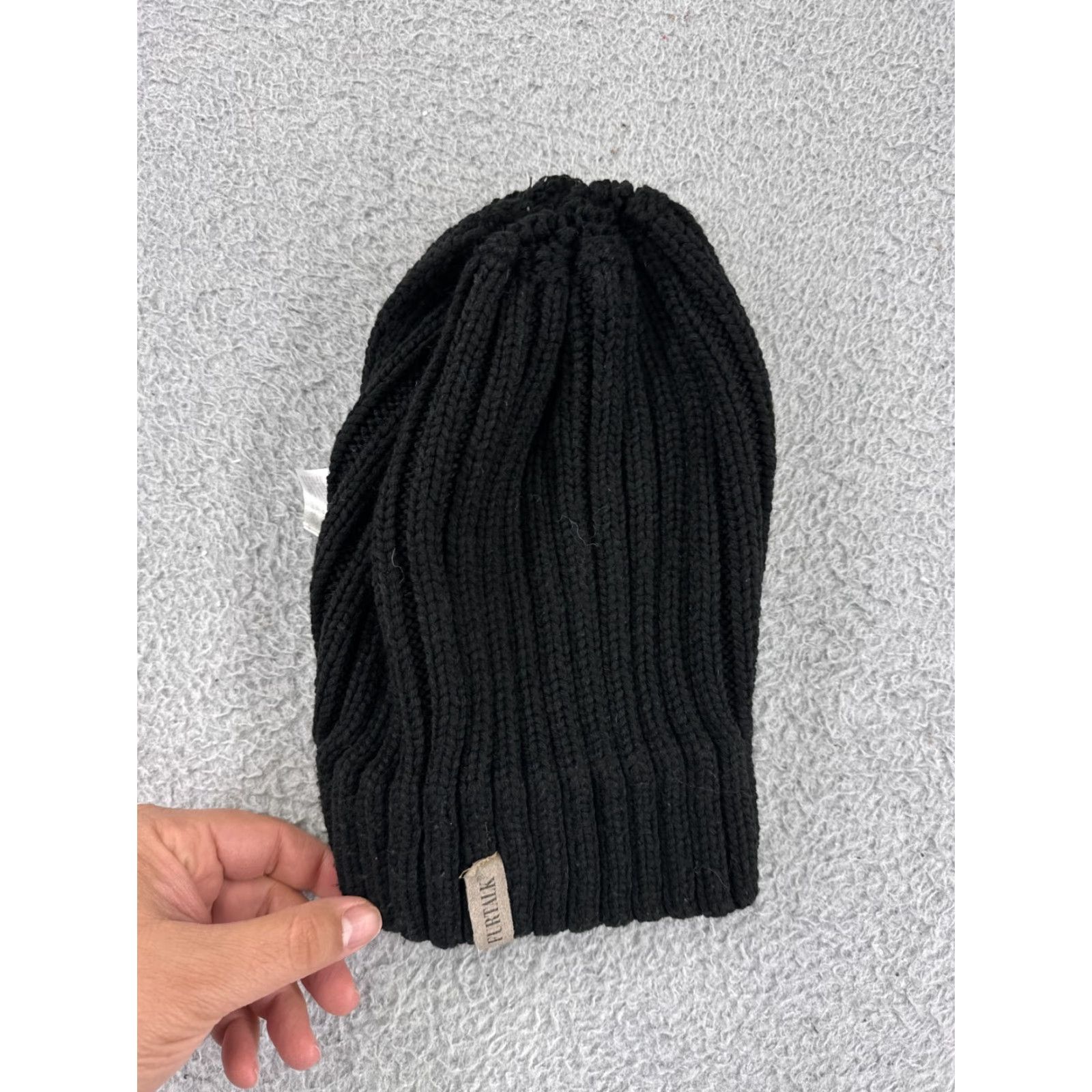 Vintage Furtalk Beanie Toque Womens One Size Black Knit 100% Acrylic Ski Warm Snowboard Hat/Cap Winter Fall Spring Womens Beanie Size ONE SIZE - 6 Thumbnail
