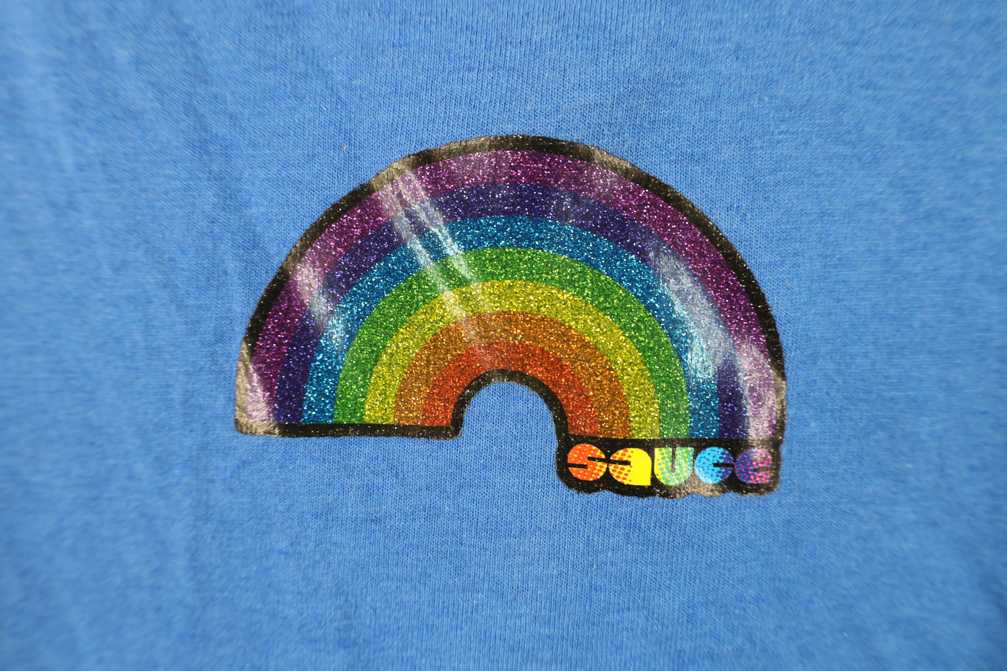 Vintage Vintage 90s Y2K Sauce Skateboards Spell Rainbow T-Shirt USA Size L / US 10 / IT 46 - 4 Thumbnail
