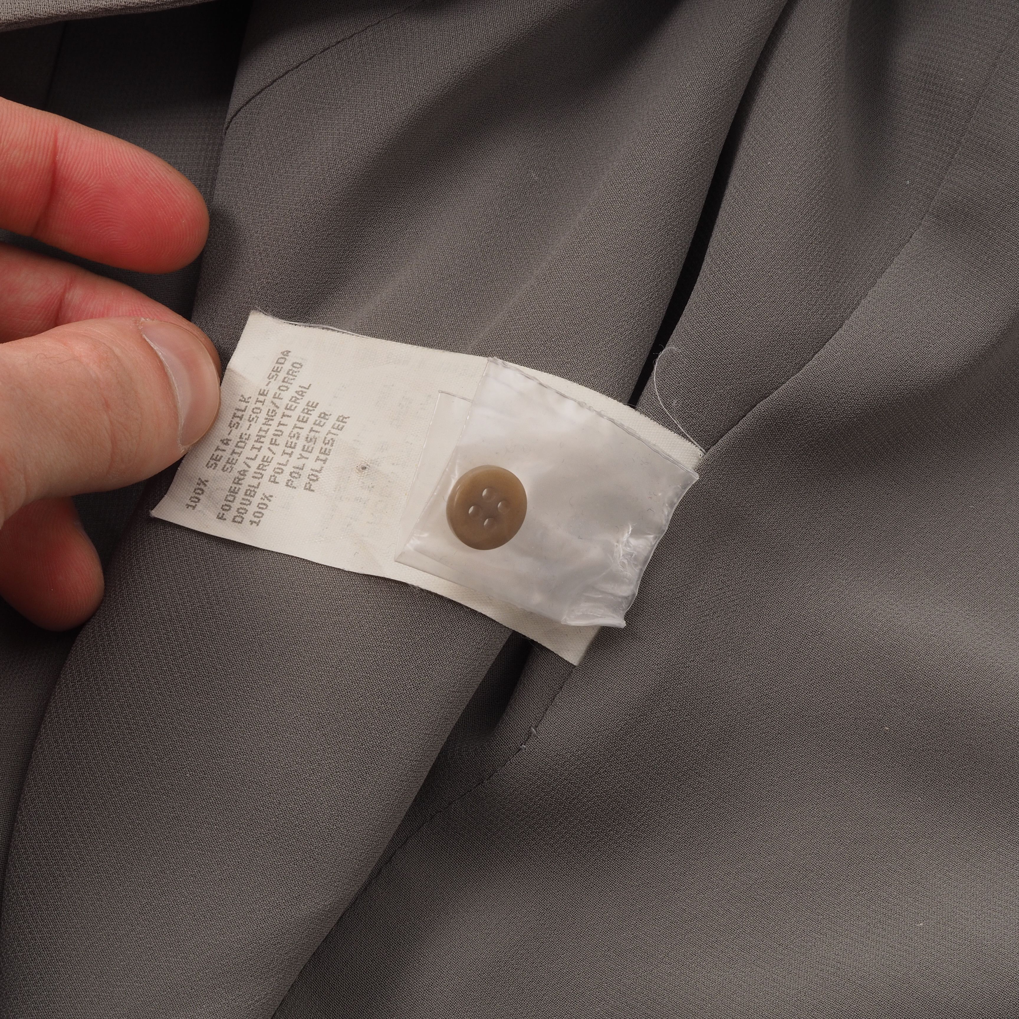 Armani × Giorgio Armani × Vintage Giorgio Armani 90s Vintage Beige Silk Blazer Jacket Size L / US 10 / IT 46 - 6 Thumbnail