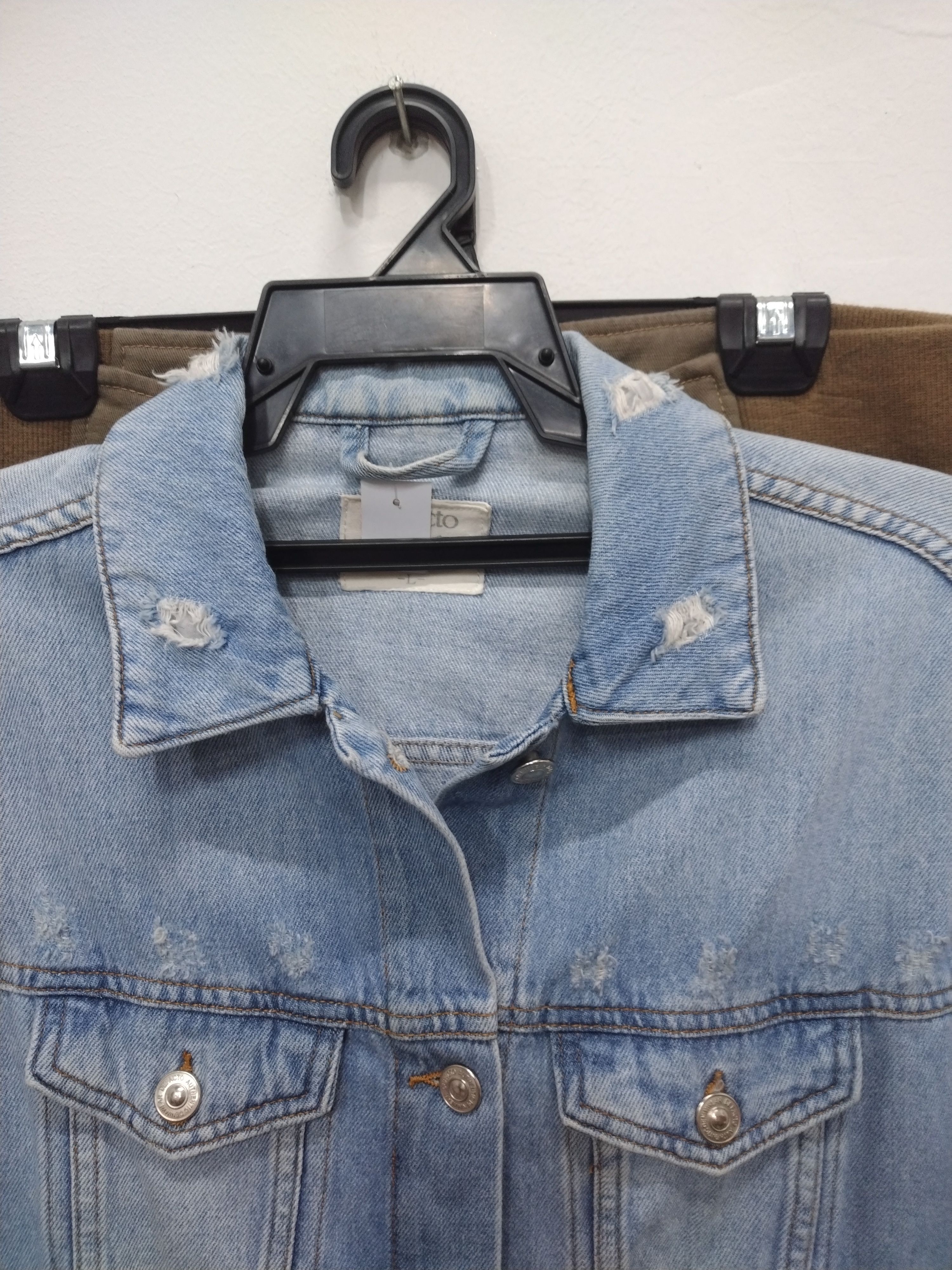Seditionaries Vintage Distressed Design embroidered De Facto Denim Jacket Size L / US 10 / IT 46 - 3 Thumbnail