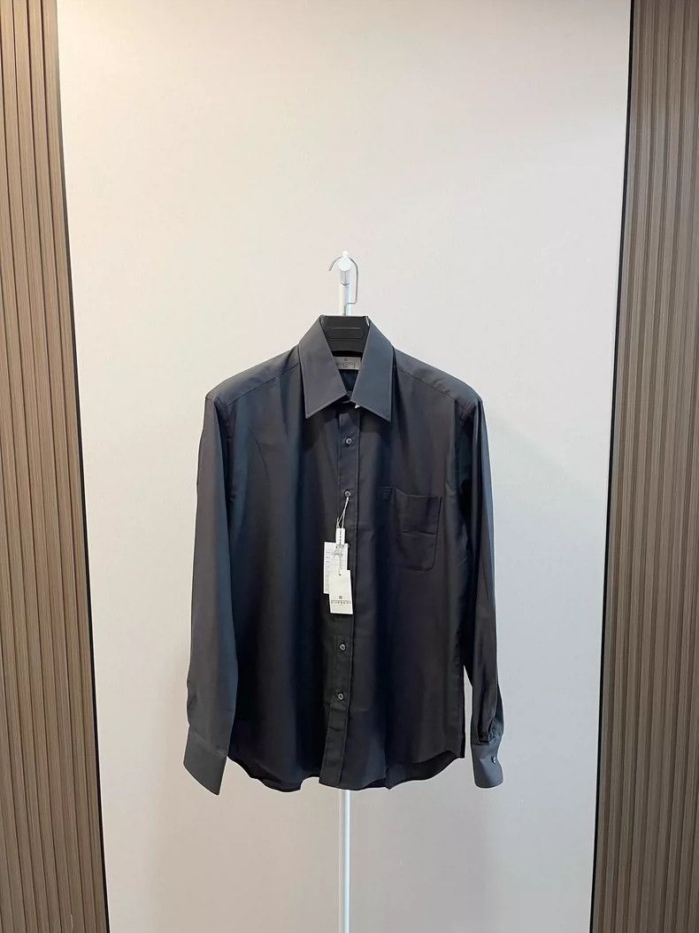 Givenchy Givenchy Black and Grey Embroidered Logo Long-Sleeve Shirt Size US L / EU 52-54 / 3 - 1 Thumbnail