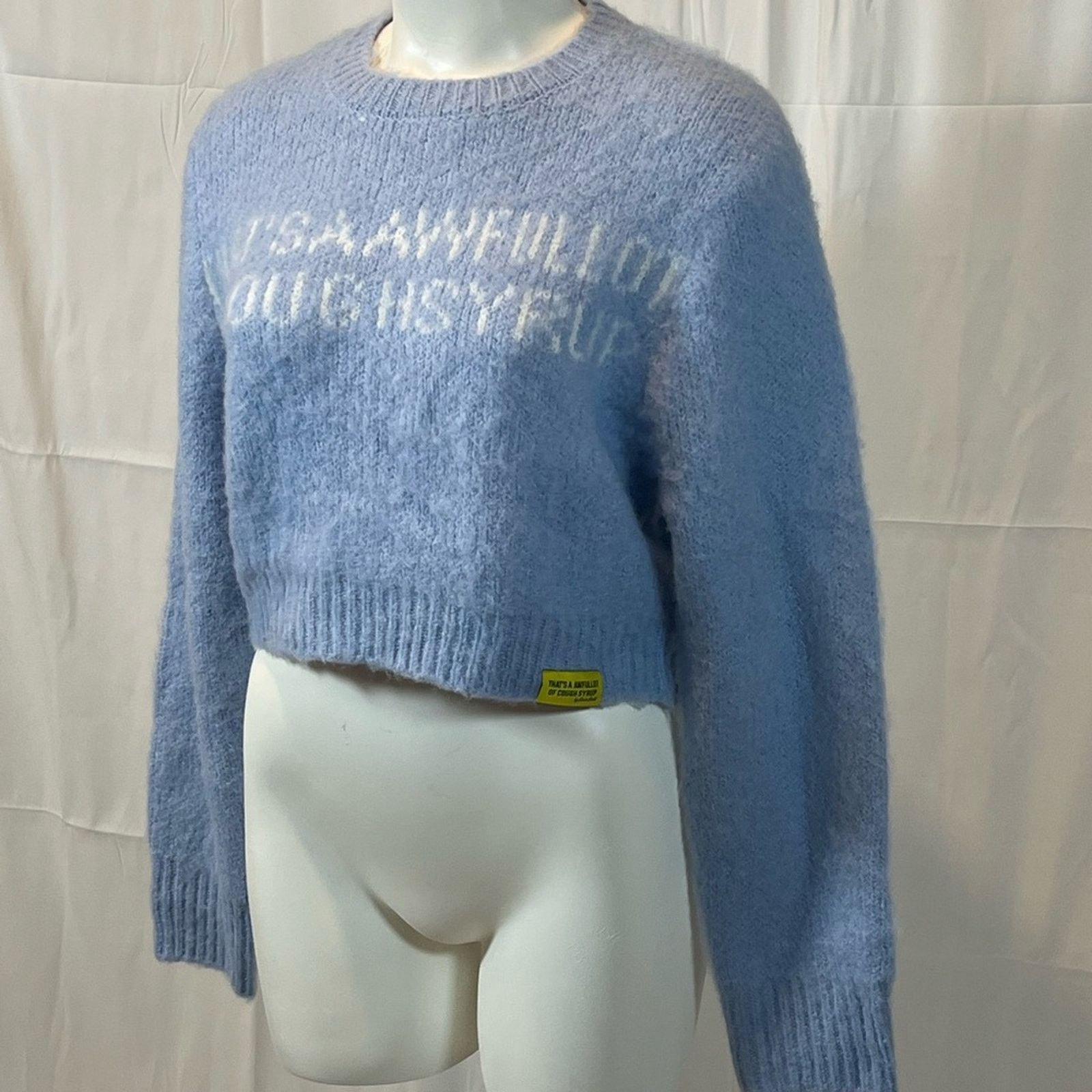 Awful Lot of Cough Syrup That’s A Awful Lot Of Cough Syrup Baby Blue Sweater Size L / US 10 / IT 46 - 8 Thumbnail
