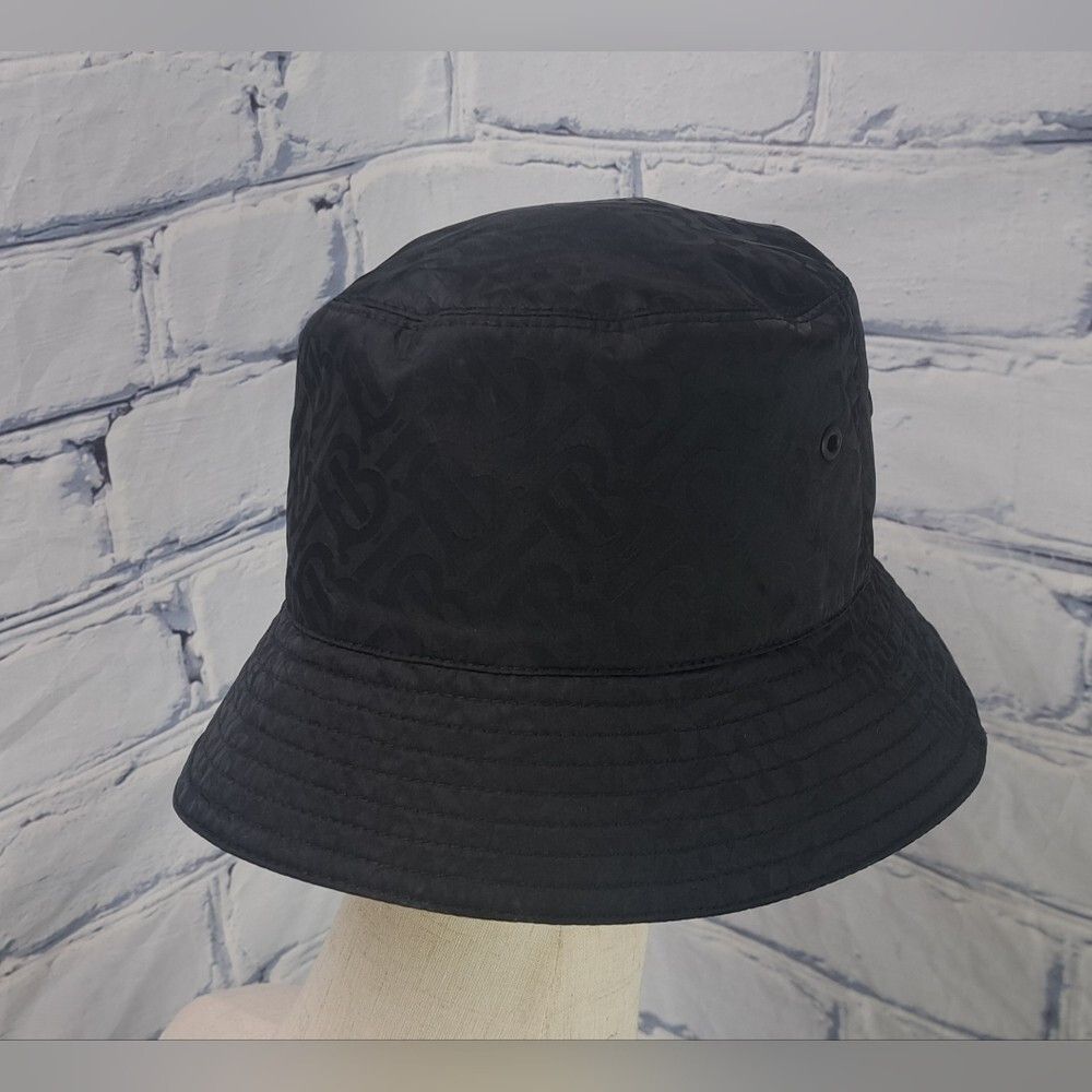 Burberry Burberry Men's TB Monogram Nylon Jacquard Bucket Hat Black Size ONE SIZE - 7 Thumbnail