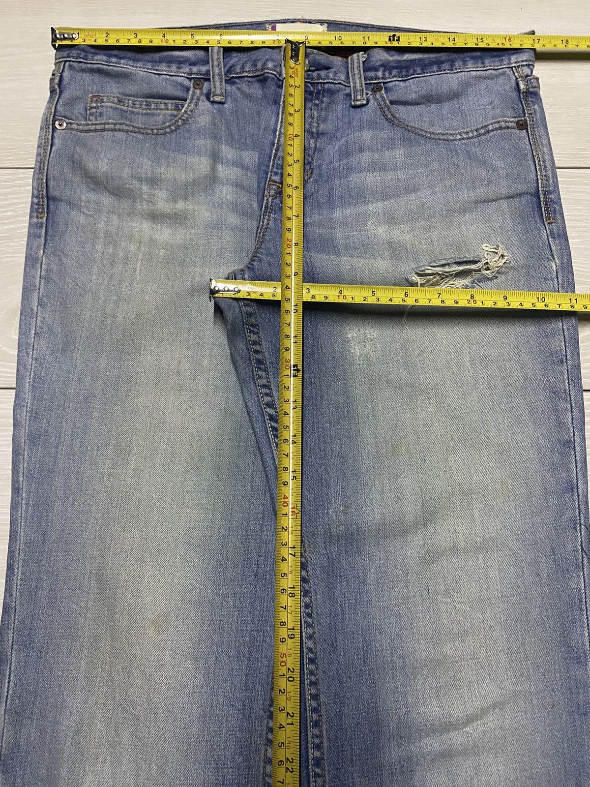 Dapper Dan × Gap Vintage Gap Denim Tears Distressed Fade Bootcut Flare Jeans Size US 34 / EU 50 - 11 Thumbnail