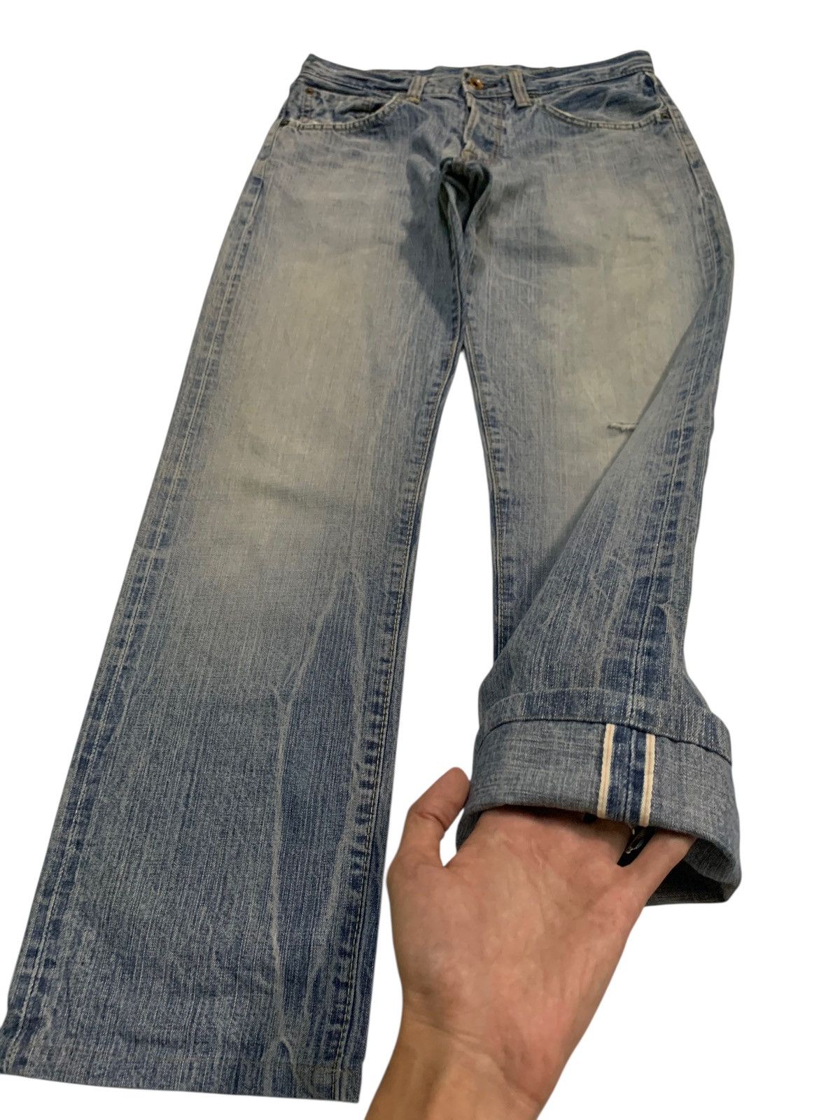 Edwin VINTAGE EDWIN 505BXX SELVEDGE FADED&RUSTY DISTRESSED DENIM Size US 30 / EU 46 - 5 Thumbnail