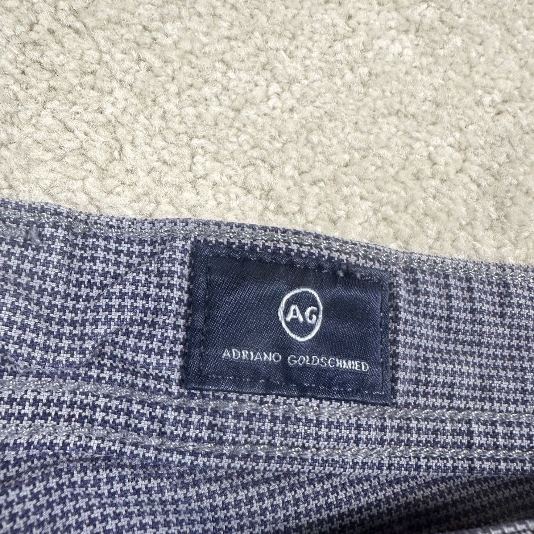 AG Adriano The Everett Slim Straight Jeans Mens 38x34 Purple Check