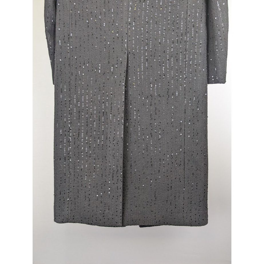 Saint Laurent Paris o1rshd1 Tweed Rayure Long Coat in Noir Brilliant Size US M / EU 48-50 / 2 - 16 Thumbnail