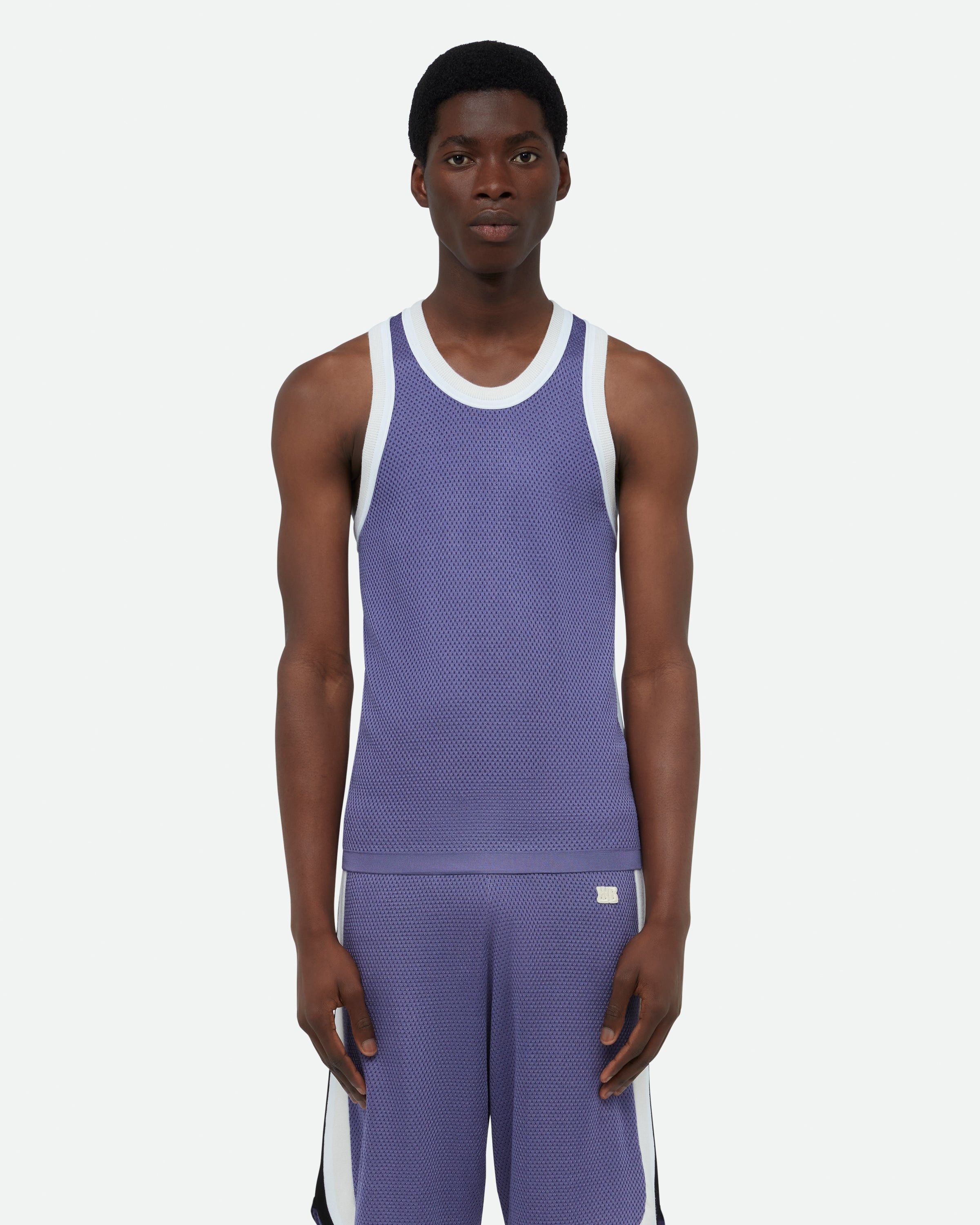 Wales Bonner o1mle0825 Unisex Rio Tank Top in Blue/White Size US XL / EU 56 / 4 - 2 Thumbnail