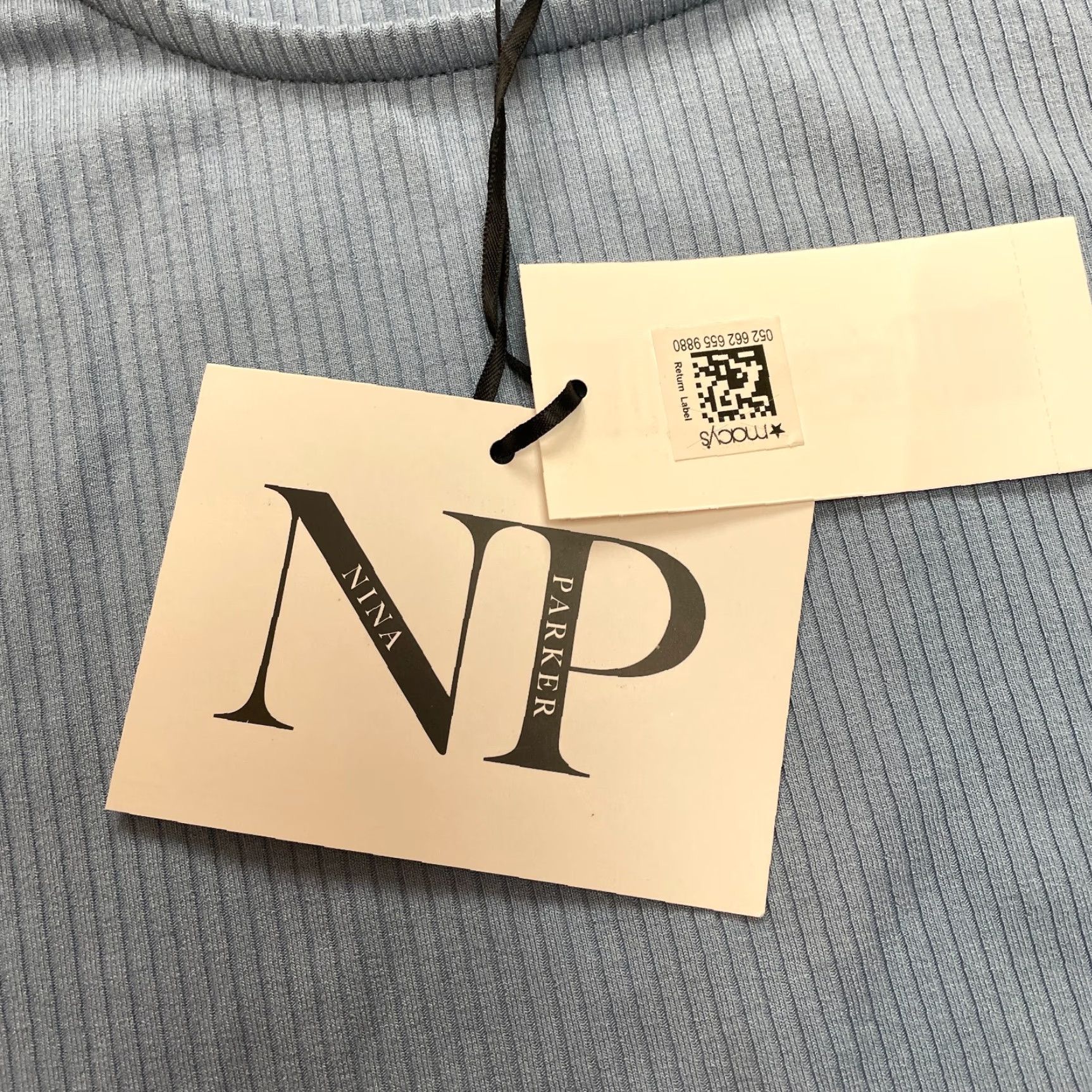 Vintage Nina Parker Shirt Womens 0X Blue Cropped Short Sleeve Ribbed Soft New NWT T-Shirt Casual Womens 0X Blue Cropped Short Sleeve Size XL / US 12-14 / IT 48-50 - 4 Thumbnail