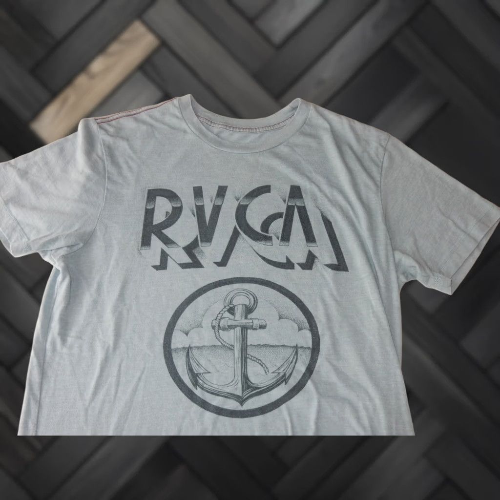 RVCA RVCA Men's T-Shirt S Graphic Print Blue Cotton Blend Anchor Size US S / EU 44-46 / 1 - 1 Thumbnail