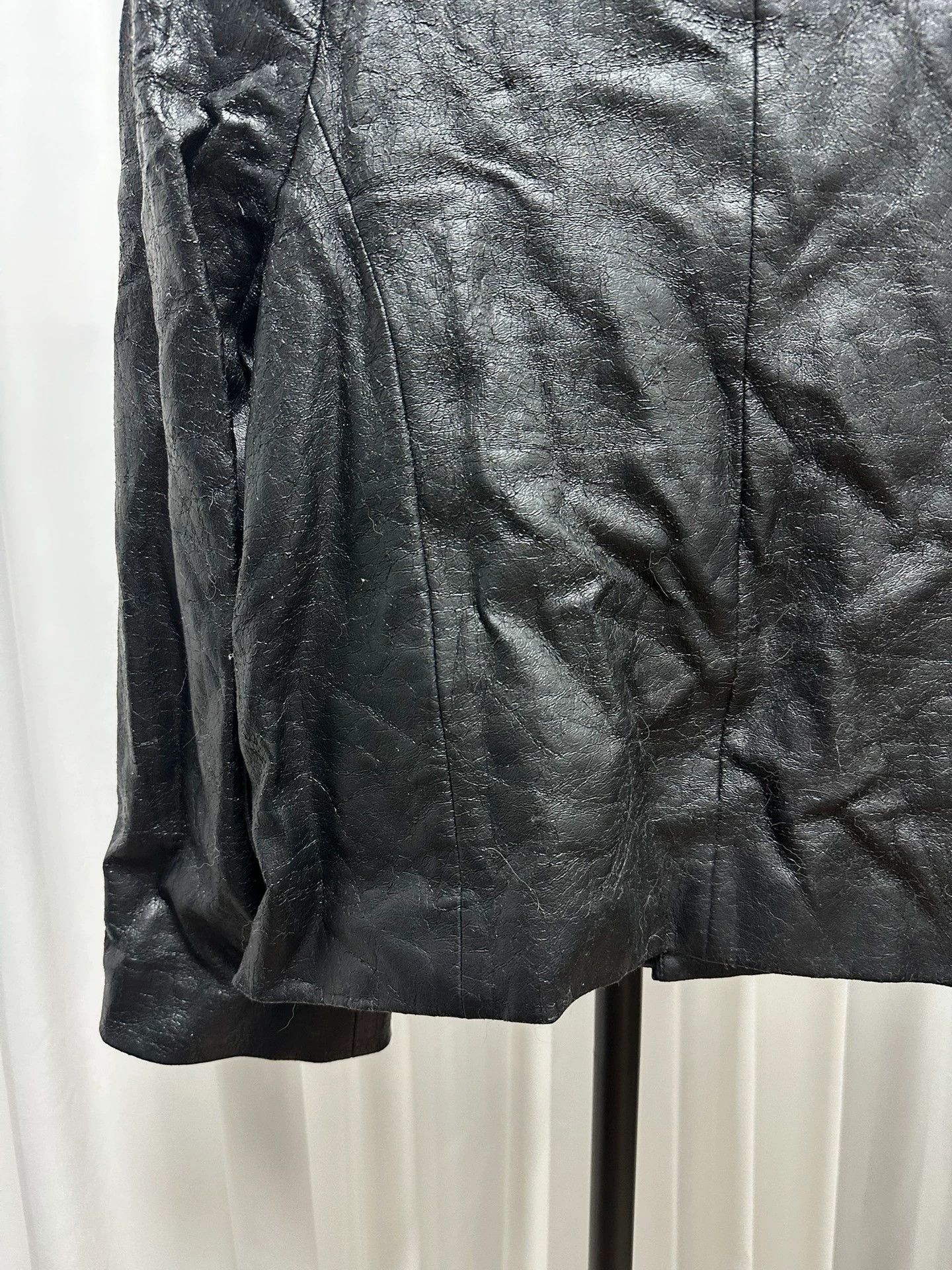 Comme des Garcons CDG Tricot Vintage Faux Leather Mand Coll Jkt (Bust 98, L62) Size ONE SIZE - 6 Thumbnail