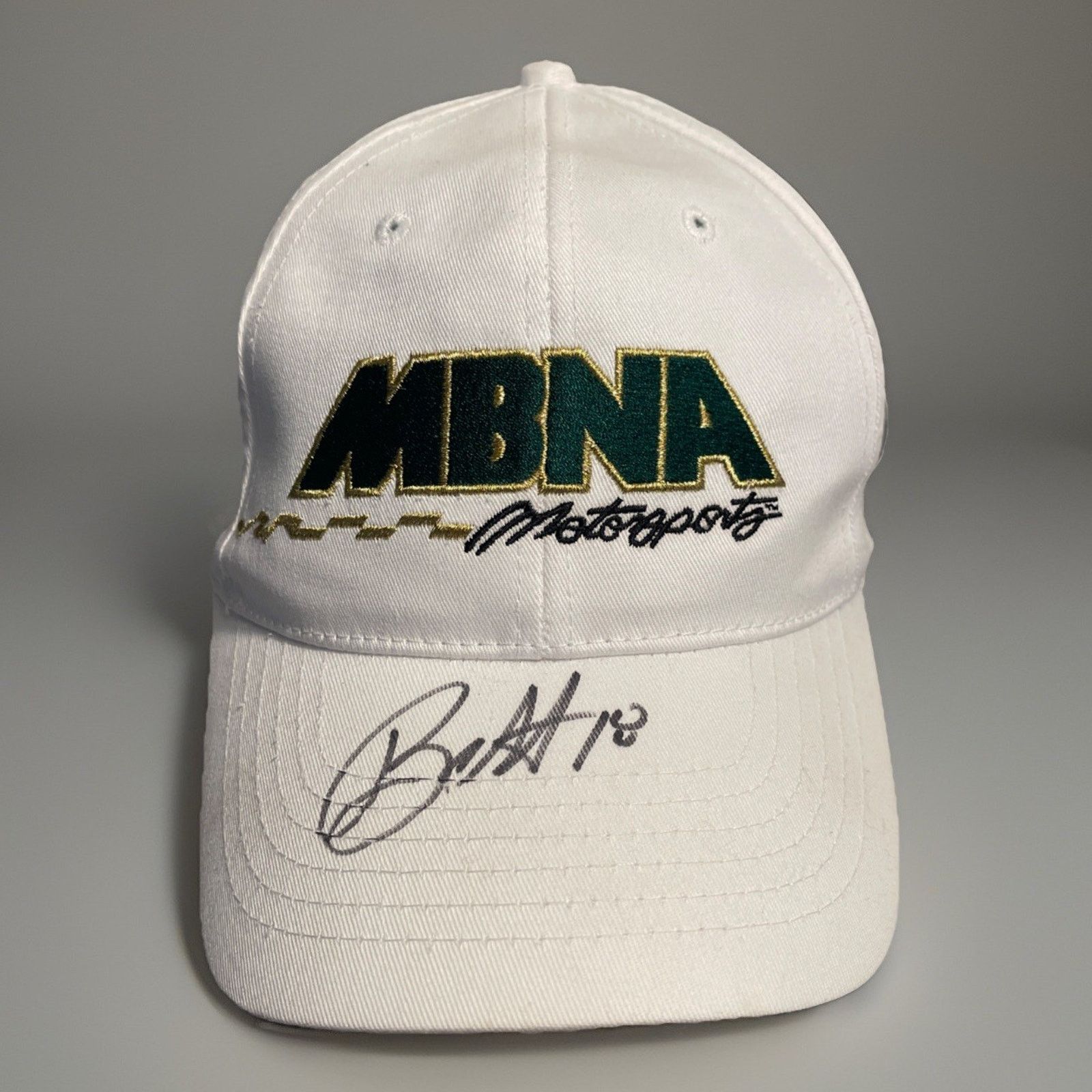 Vintage Bobby Labonte SIGNED #18 MBNA Racing Hat Rare Size ONE SIZE - 1 Thumbnail