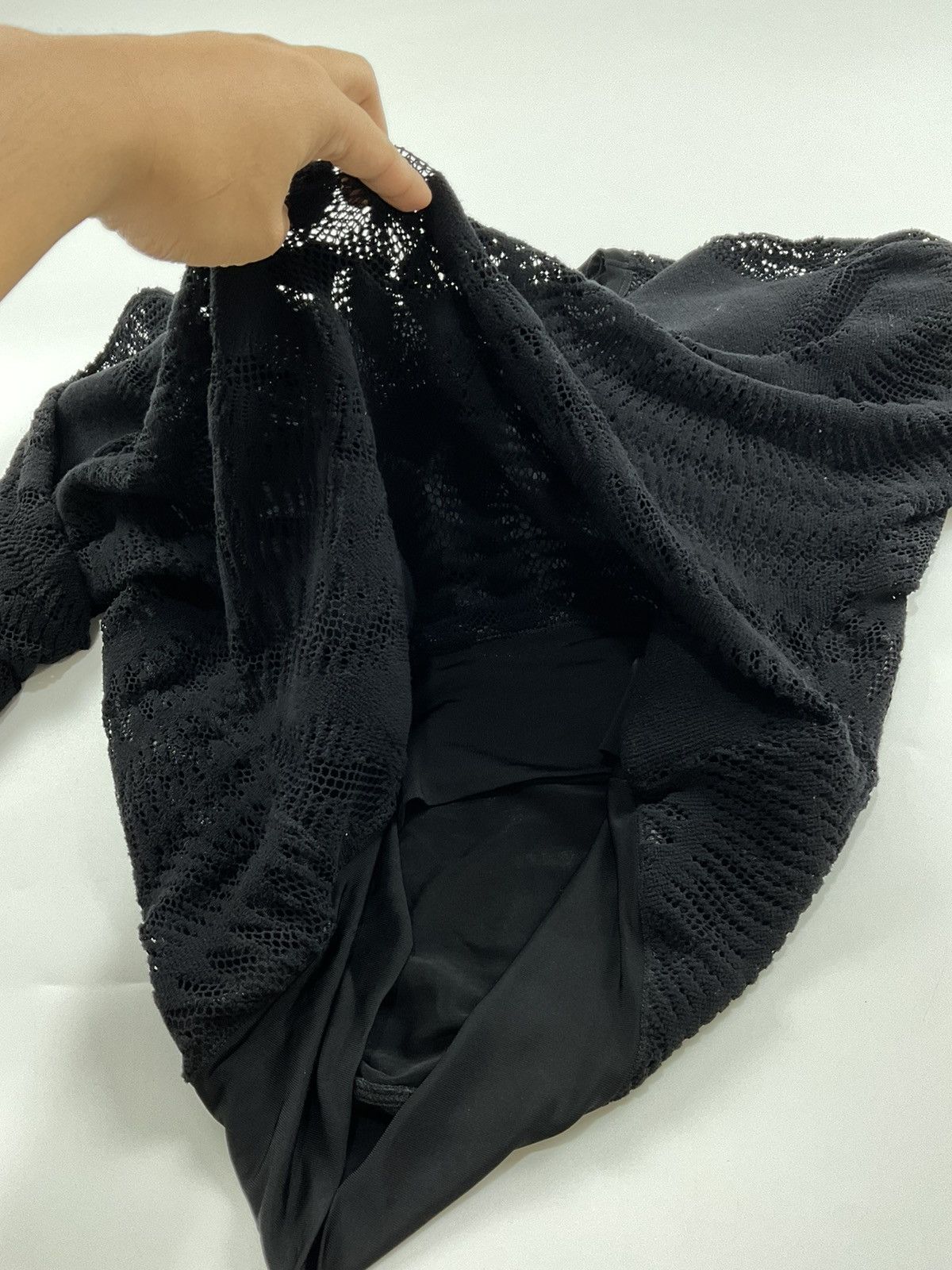 Jean Paul Gaultier Jean Paul Gaultier Nylon Trim See Through Sleeve Top Size US L / EU 52-54 / 3 - 9 Thumbnail