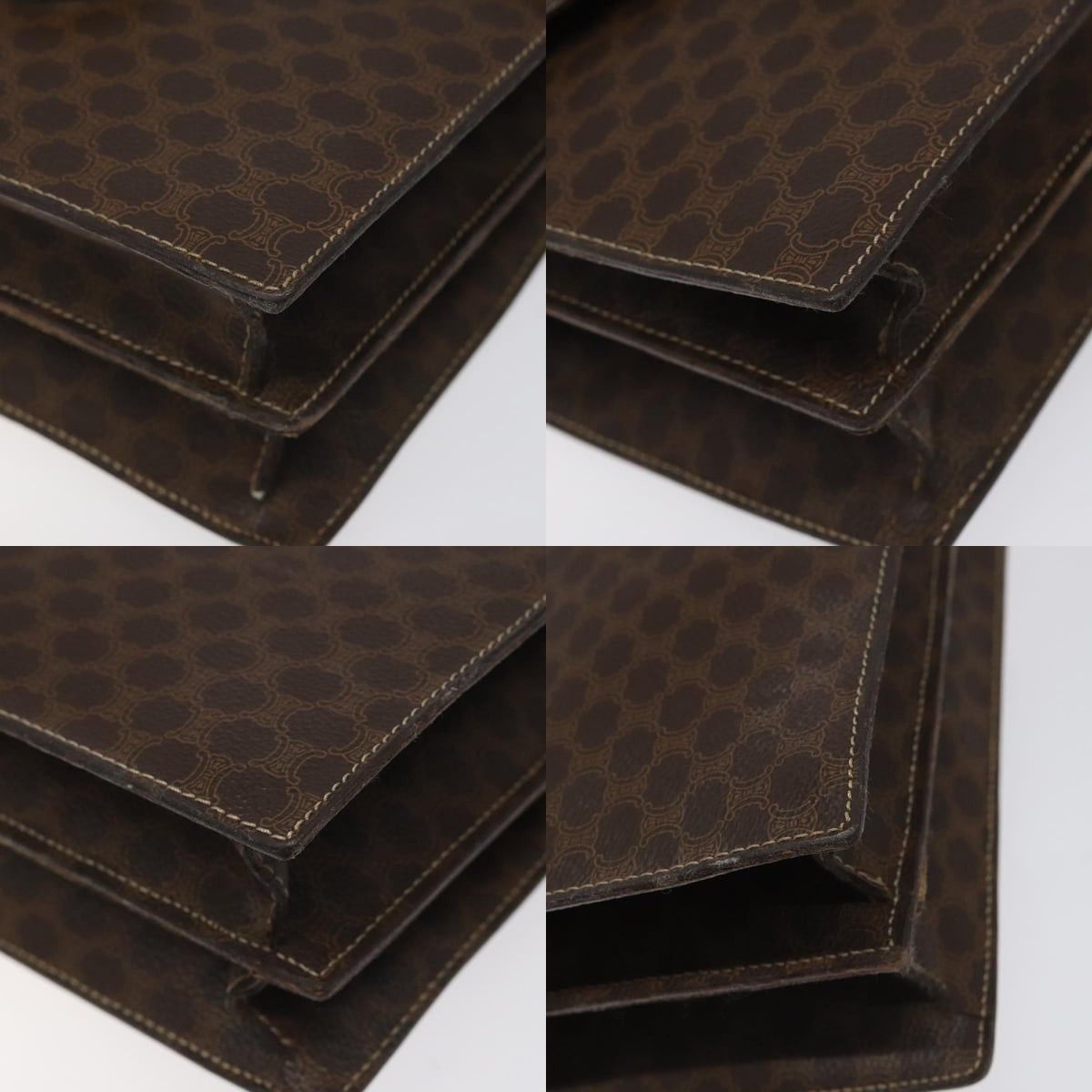 Celine CELINE Macadam Canvas Hand Bag Pvc Leather Brown Gold Size ONE SIZE - 10 Thumbnail