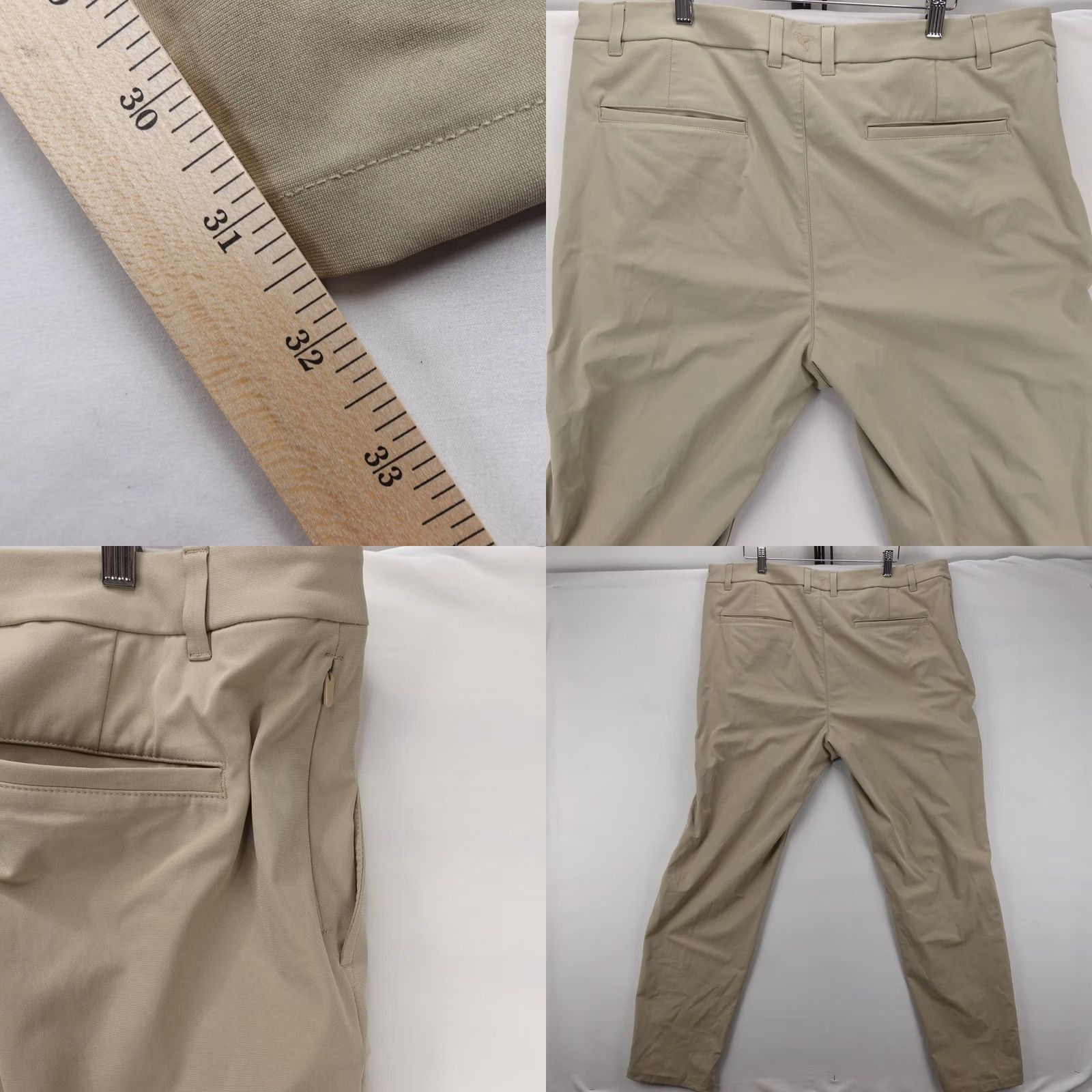 Vintage Birddogs Pants Mens 38x31.5 Khaki Tan Stretch Tapered Performance Zip Chino Regular 5-Pocket Size US 38 / EU 54 - 8 Thumbnail