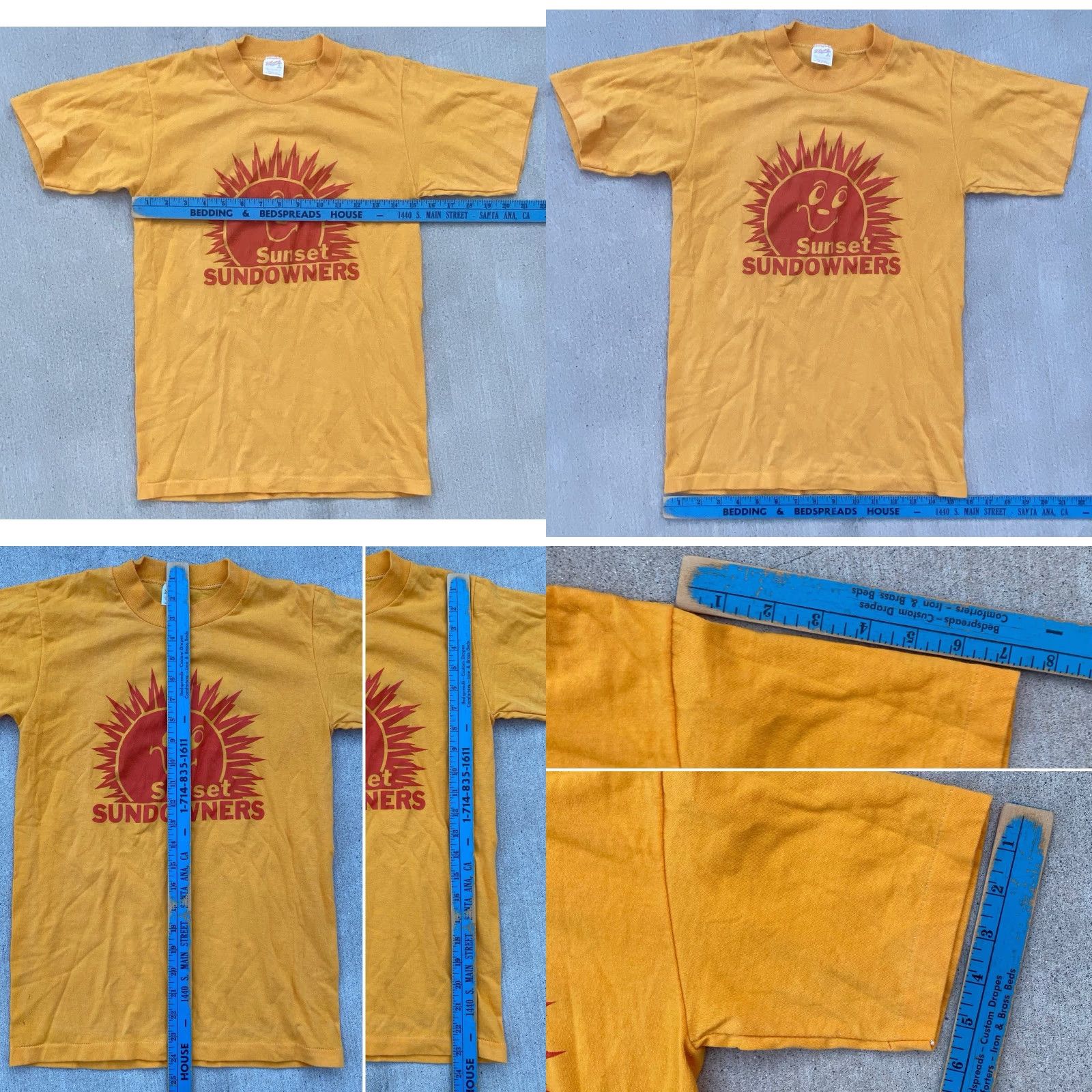 Vintage VINTAGE Sportswear T-Shirt Short Sleeve Men S Yellow USA Graphic Print 1980s Sunset Sundowners Small Size US S / EU 44-46 / 1 - 11 Thumbnail