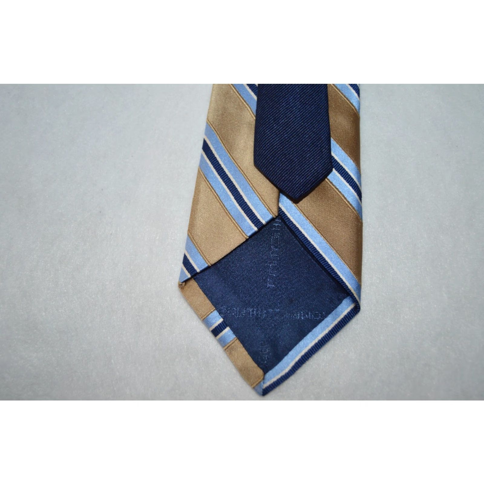 Tommy Hilfiger Tommy Hilfiger Tie 100% Silk Blue Bronze Stripe Vintage Tie Men Size ONE SIZE - 5 Thumbnail