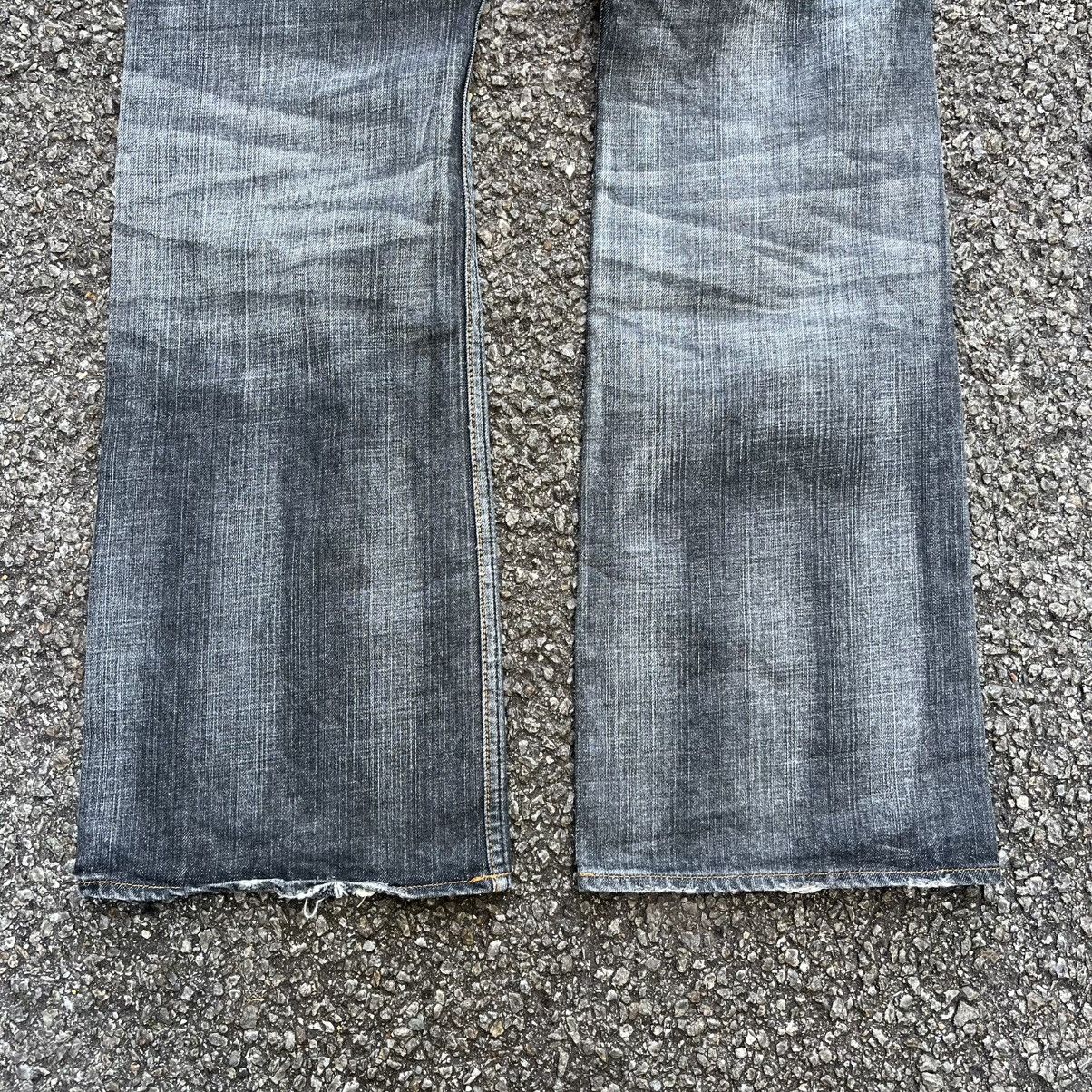 Tornado Mart FLARE JEANS CLAWMARK DENIM CRACK WASH BOBSON FADED PANTS Size US 31 - 10 Thumbnail