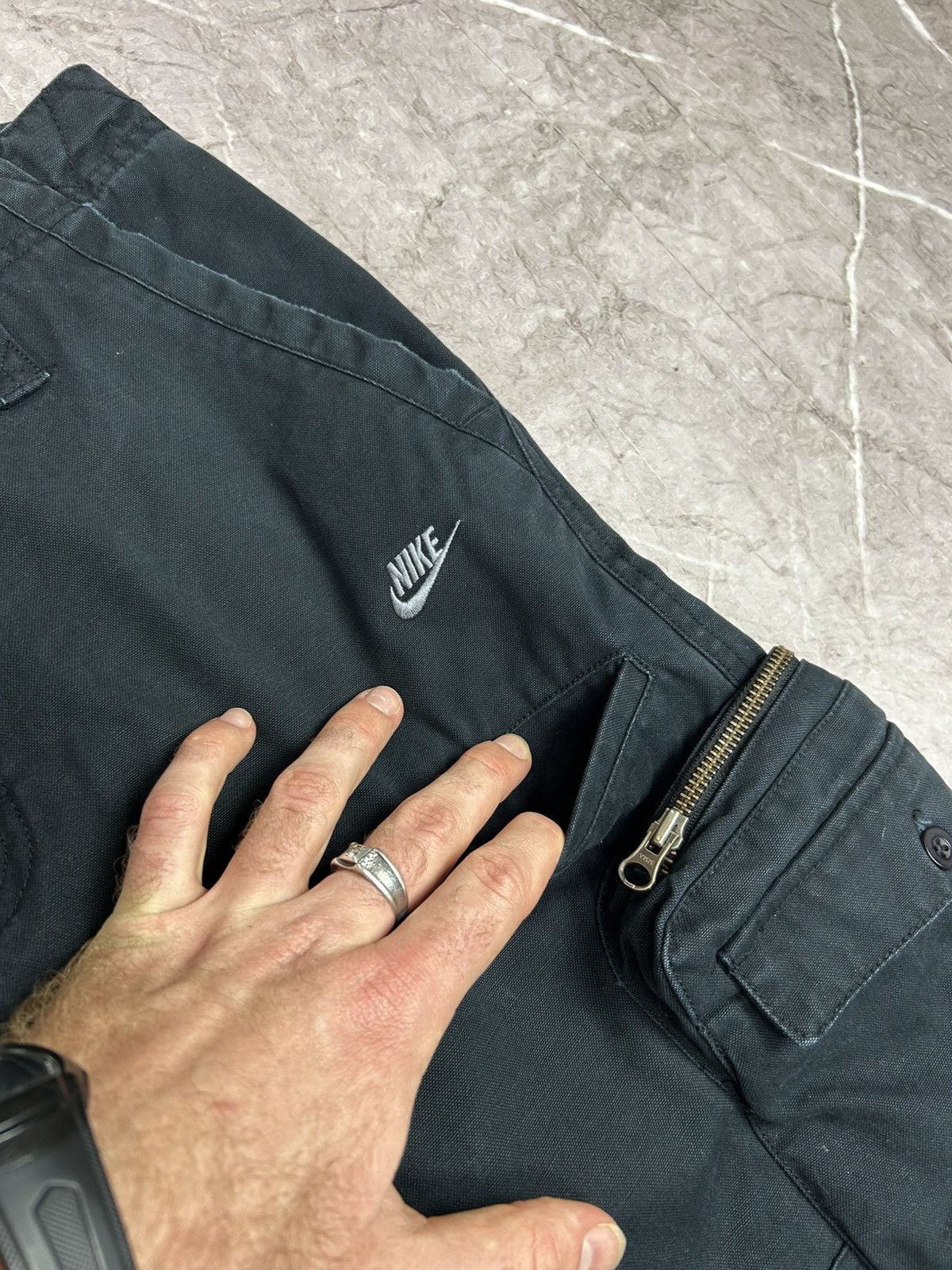Nike × Vintage Nike Cargo Baggy Fit Pants Drill Vintage Y2K Size US 31 - 7 Thumbnail