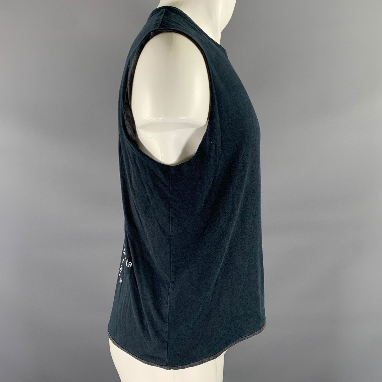 Raf by Raf Simons RAF by RAF SIMONS Size S Navy White Graphic Cotton Tank Top Size US S / EU 44-46 / 1 - 3 Thumbnail