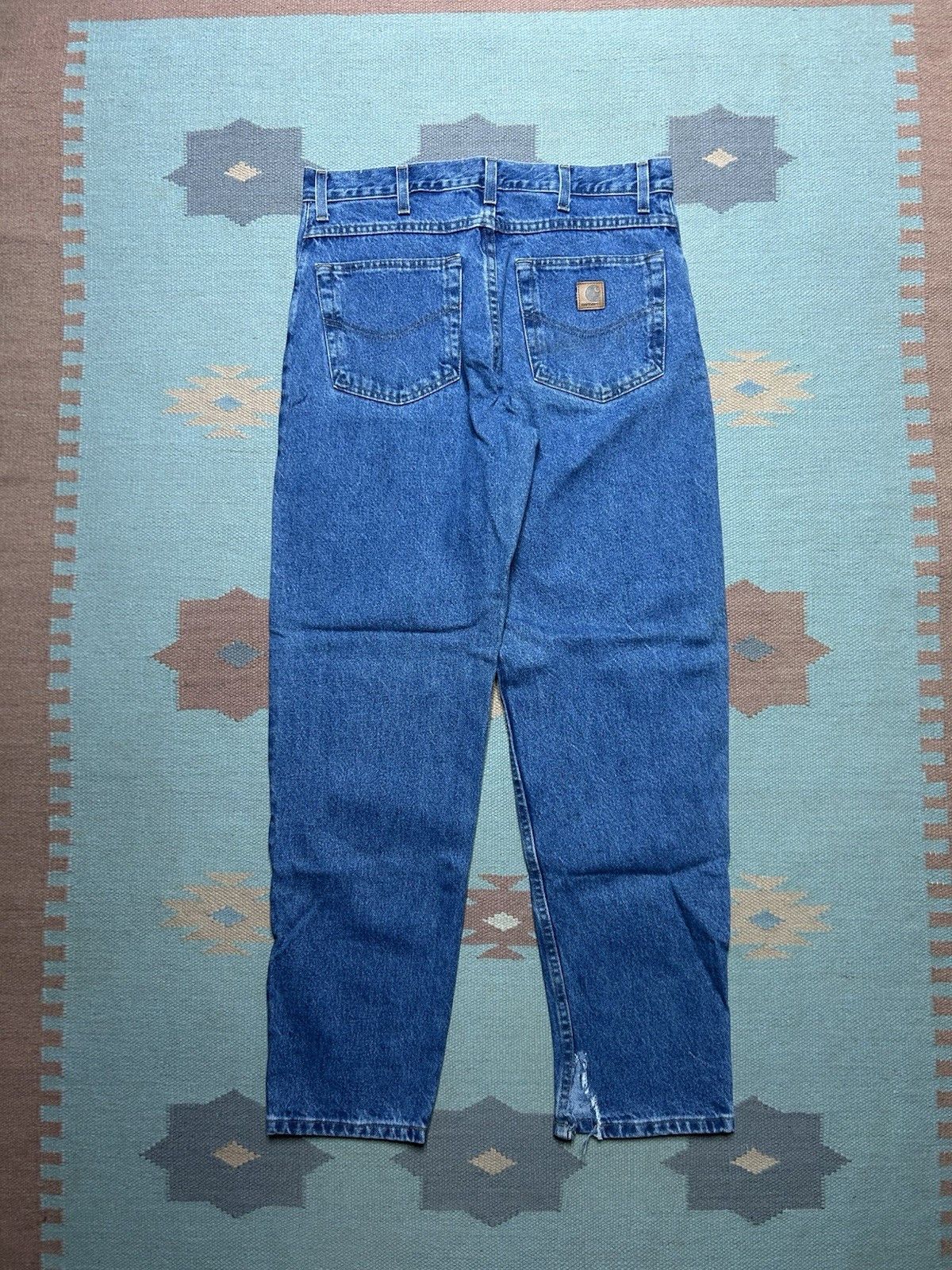 Vintage Vtg Carhartt jeans loose relaxed B17 DST dark skater 33x32 Size US 33 - 5 Thumbnail
