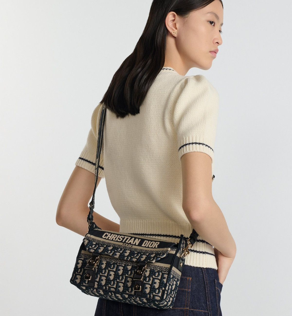 Dior DIOR Small Diorcamp Bag Blue Oblique Embroidery Size ONE SIZE - 16 Thumbnail