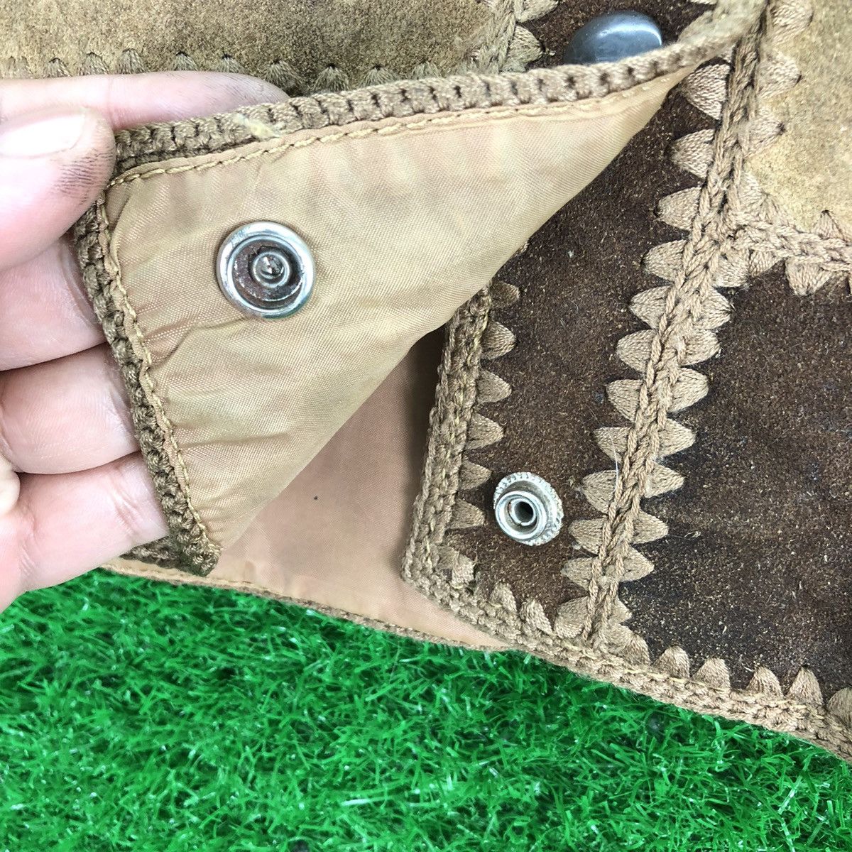 Vintage Vintage 80's Suede Leather Patchwork Vest Size US XS / EU 42 / 0 - 12 Thumbnail
