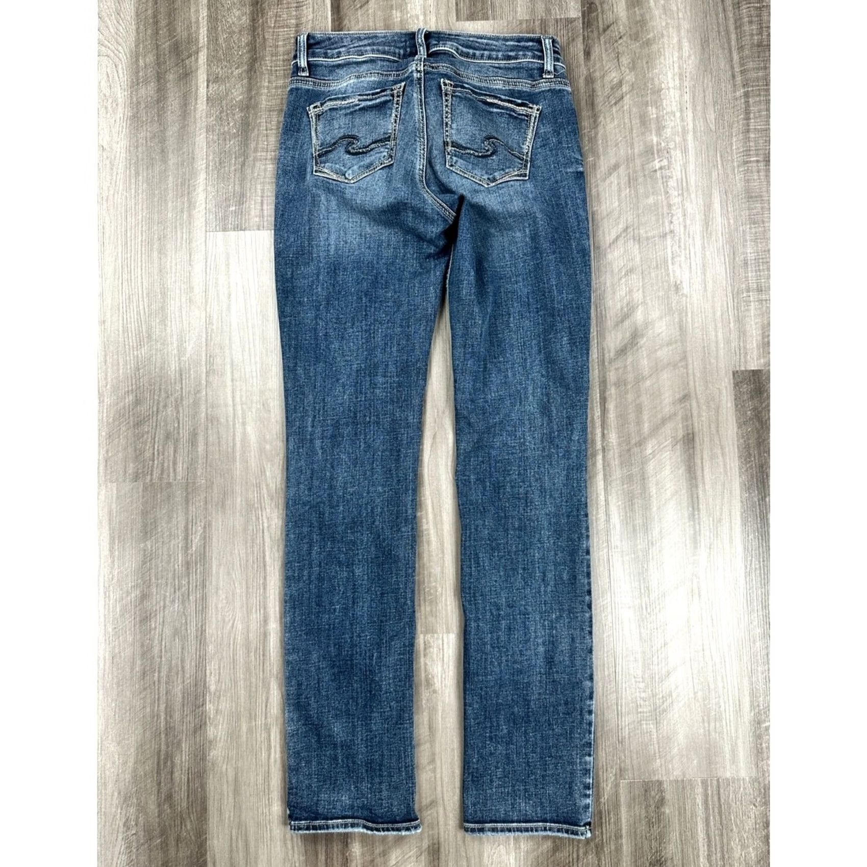 Silver Jeans Co. Silver Jeans Co. Elyse Straight Jeans Women’s 27x33 Medium Wash Nike Size 27" / US 4 / IT 40 - 4 Thumbnail