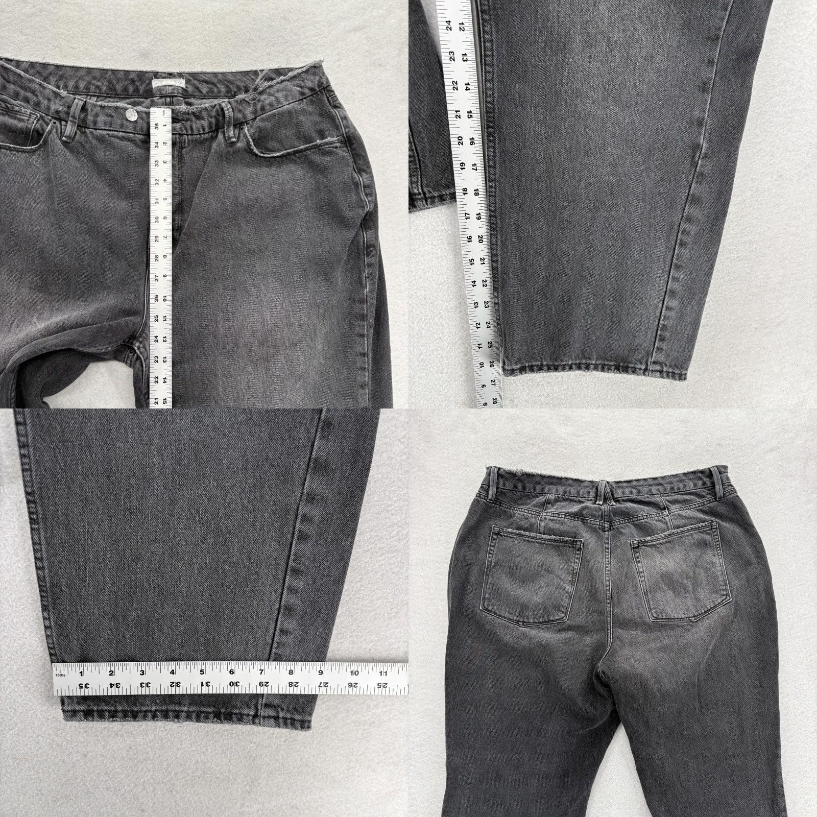 Good American Good American Good Heritage Icon Jeans Womens 16 Gray Denim Pants High Rise Relaxed 5-Pocket Pockets Zip Button Plus Size 26 in Inseam 26 in XS? Size 38" / US 16 / IT 52 - 8 Thumbnail
