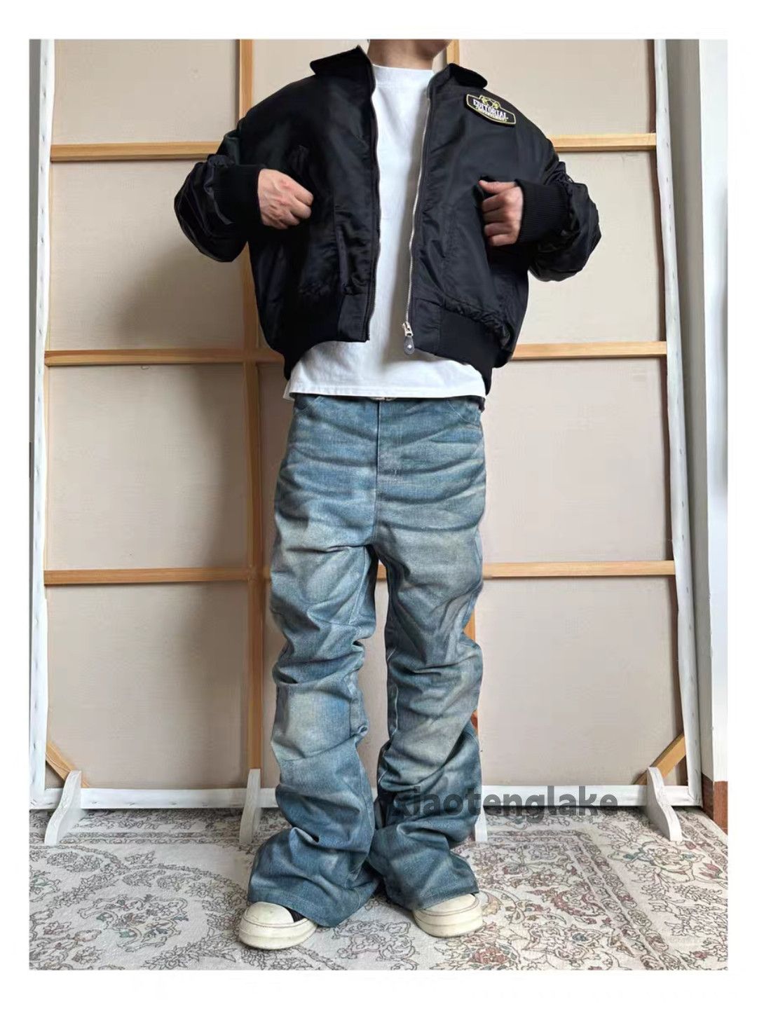 Jean xz utility vintage punk grunge Stain paint hiphop jeans Size US 34 / EU 50 - 8 Thumbnail