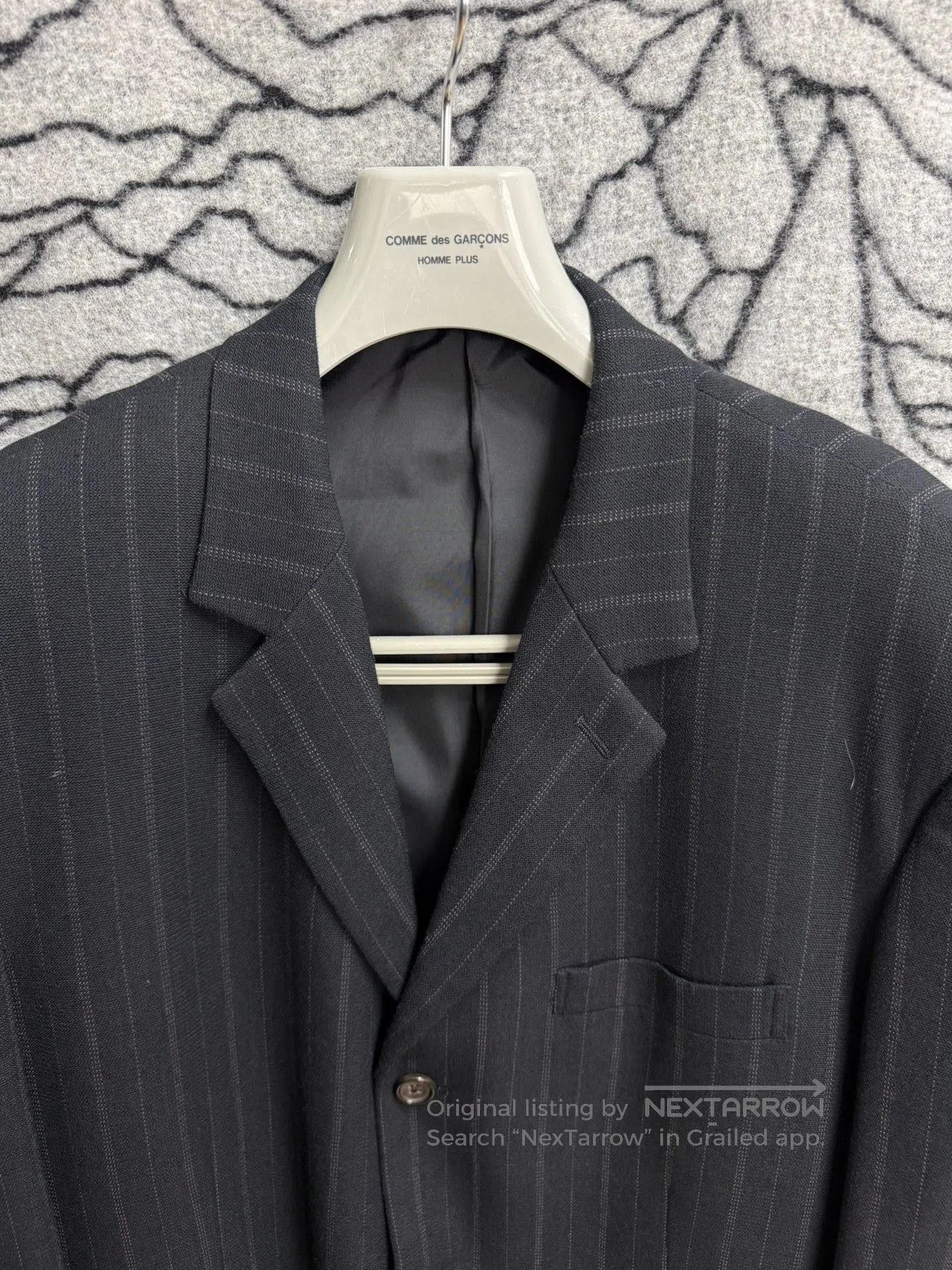 Y's for Men Yohji Yamamoto Y's Men's Thick Wool Striped Loose Suit. Size US L / EU 52-54 / 3 - 4 Thumbnail