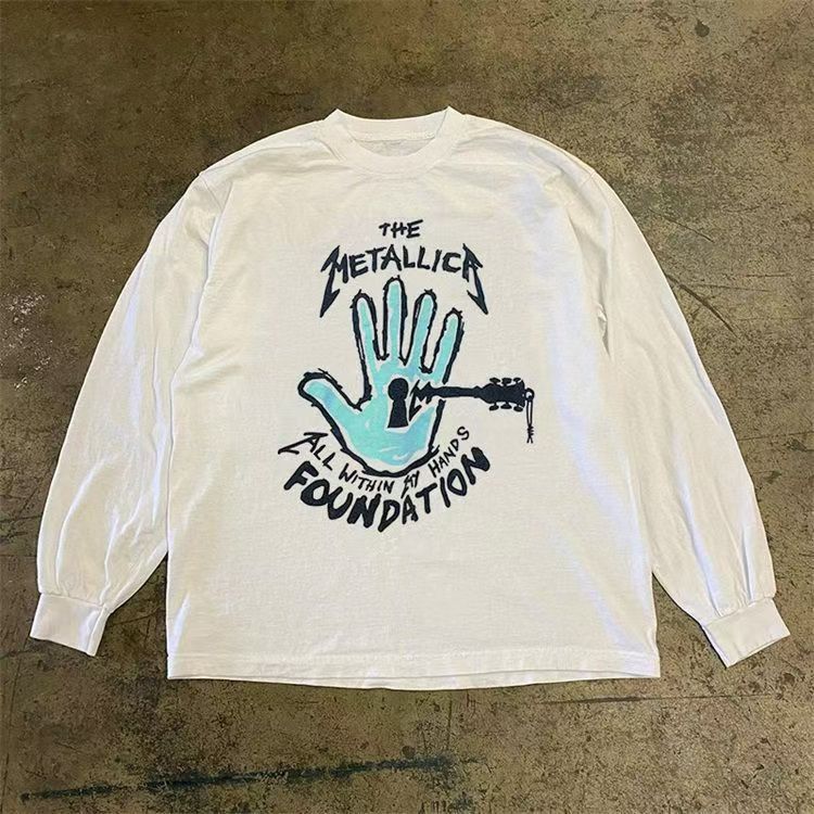 Japanese Brand White washed vintage hand print long-sleeved t-shirt Size US M / EU 48-50 / 2 - 1 Thumbnail