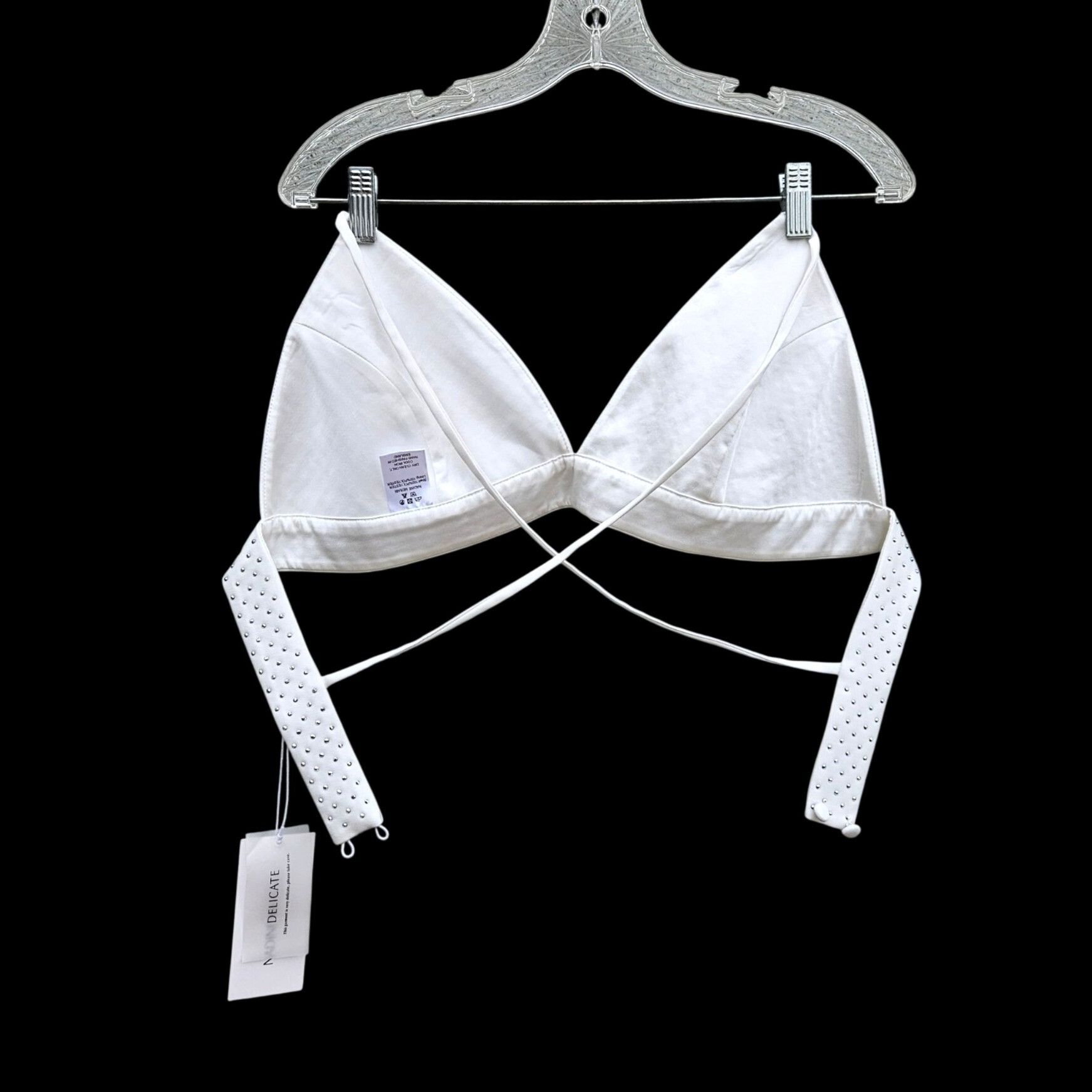 Other Nadine Merabi White Rhinestone Kira Two-Piece Set Top L Pant Size 36" / US 14 / IT 50 - 9 Thumbnail