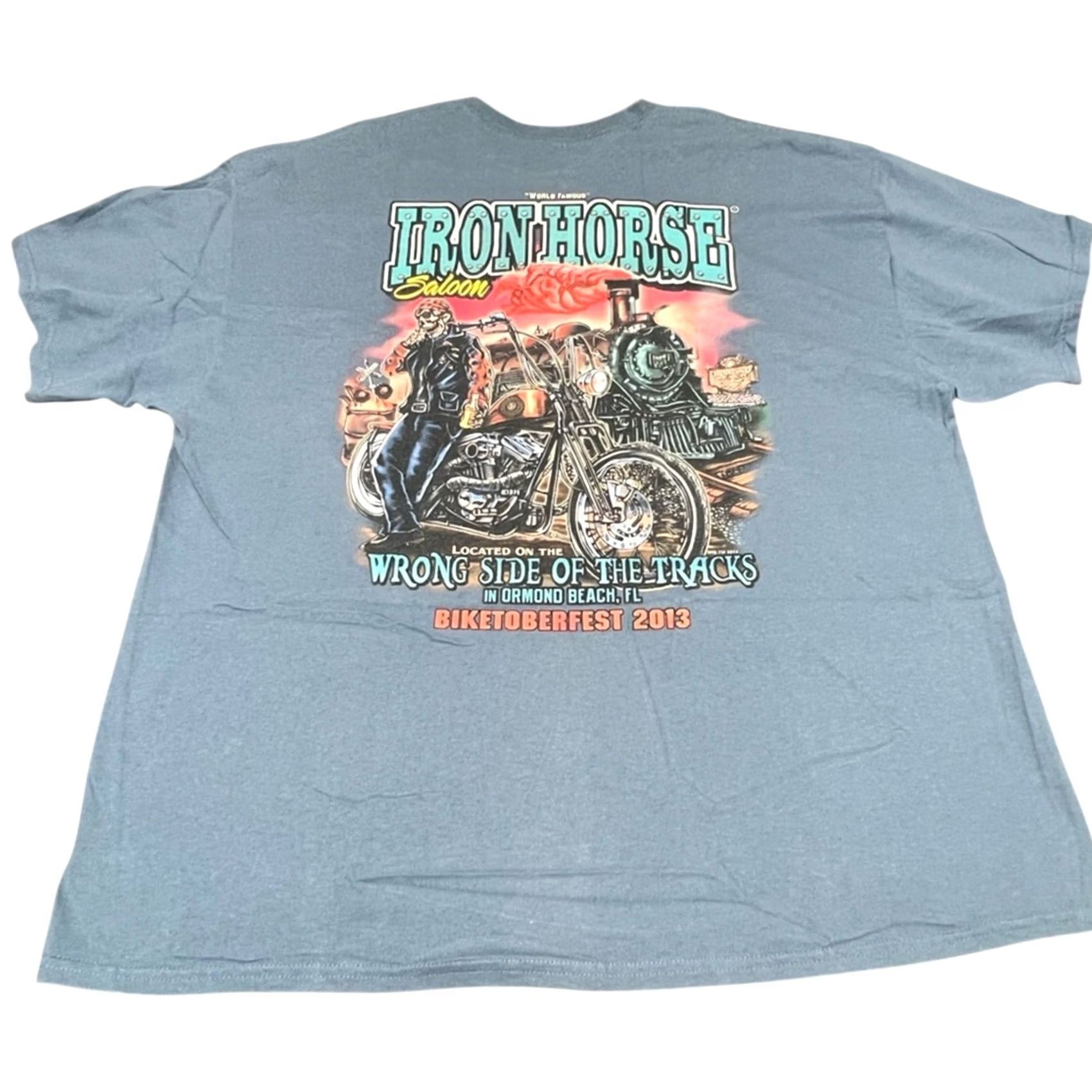 Gildan Iron Horse Saloon Biketoberfest Motorcycle Biker Pocket Shirt 2013 Ormond XXL Size US XXL / EU 58 / 5 - 2 Thumbnail