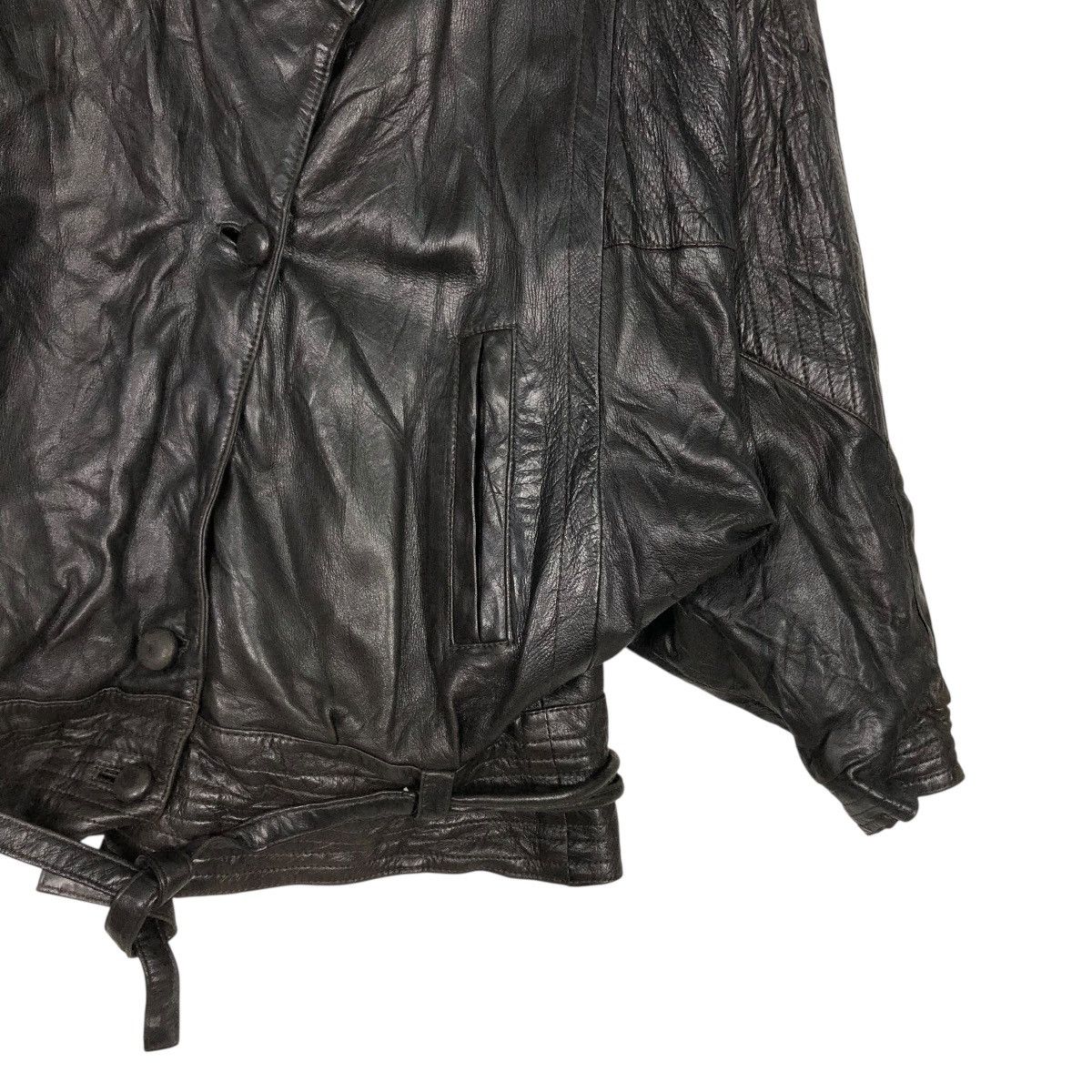Vintage 🔥CROPPED BONDAGE BIKER LEATHER JACKET SERGE MIKO PARIS Size US M / EU 48-50 / 2 - 7 Thumbnail