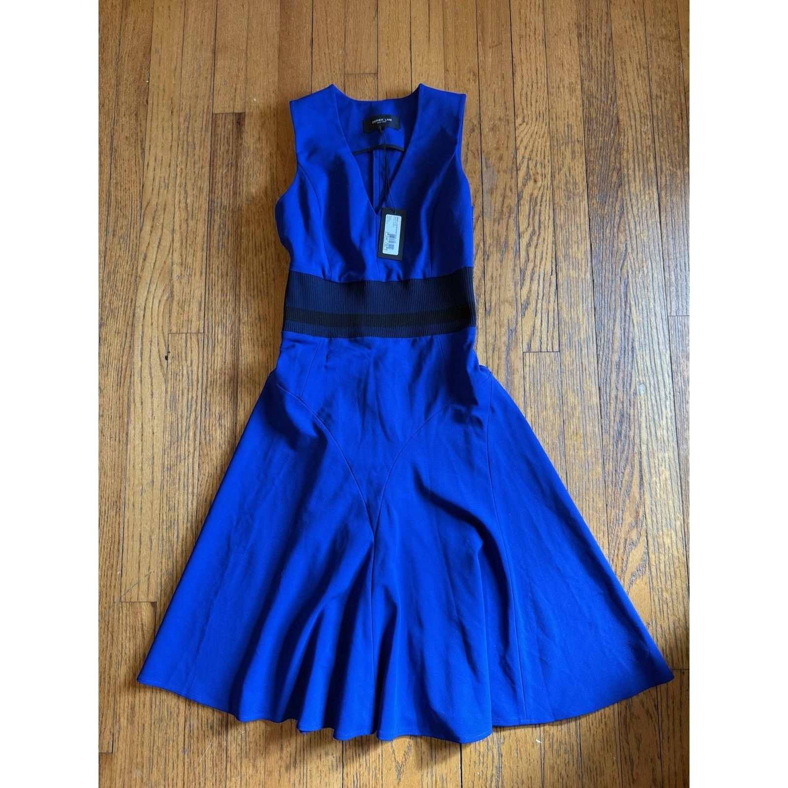 Other Derek Lam Womens Royal Blue V Neck Dress Size 4 NWT Size S / US 4 / IT 40 - 1 Thumbnail