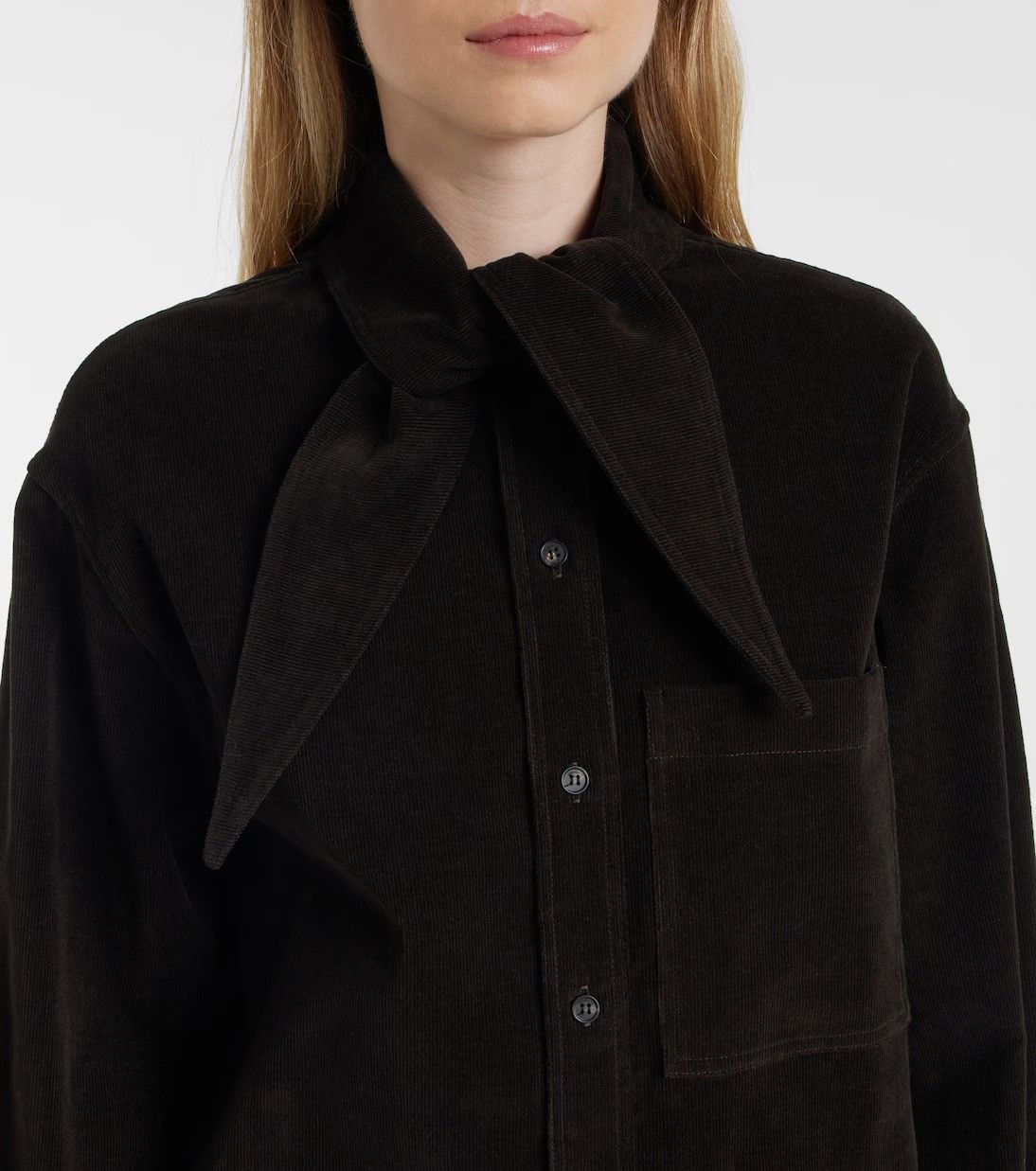 Salvatore Ferragamo o1s1rm0526 Cape-design Blouse in Brown Size M / US 6-8 / IT 42-44 - 4 Thumbnail