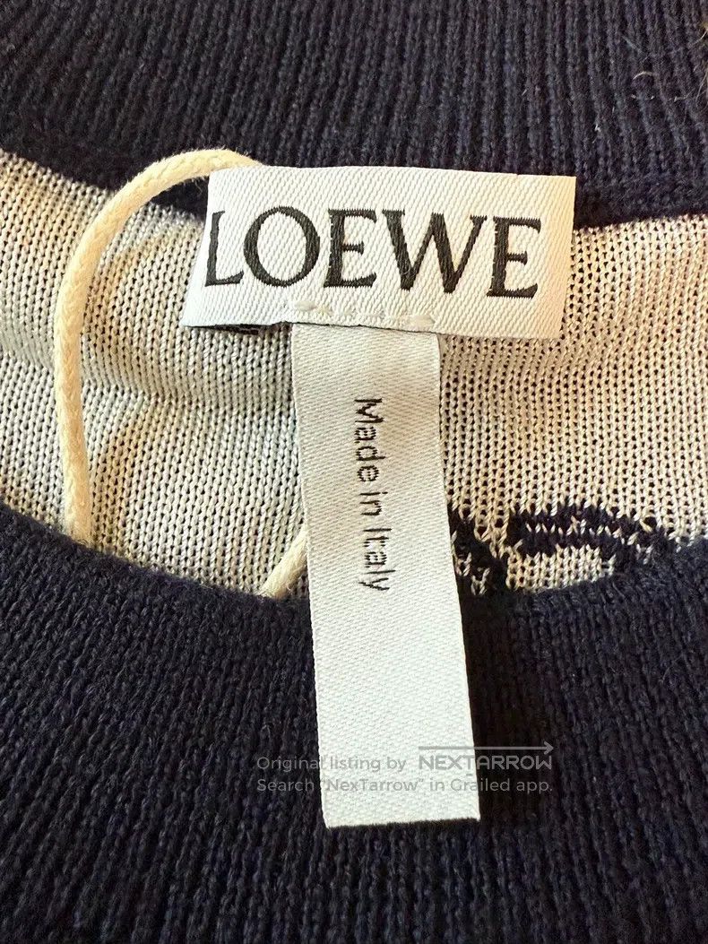 Loewe Loewe Navy blue logo knitted top Size S / US 4 / IT 40 - 3 Thumbnail