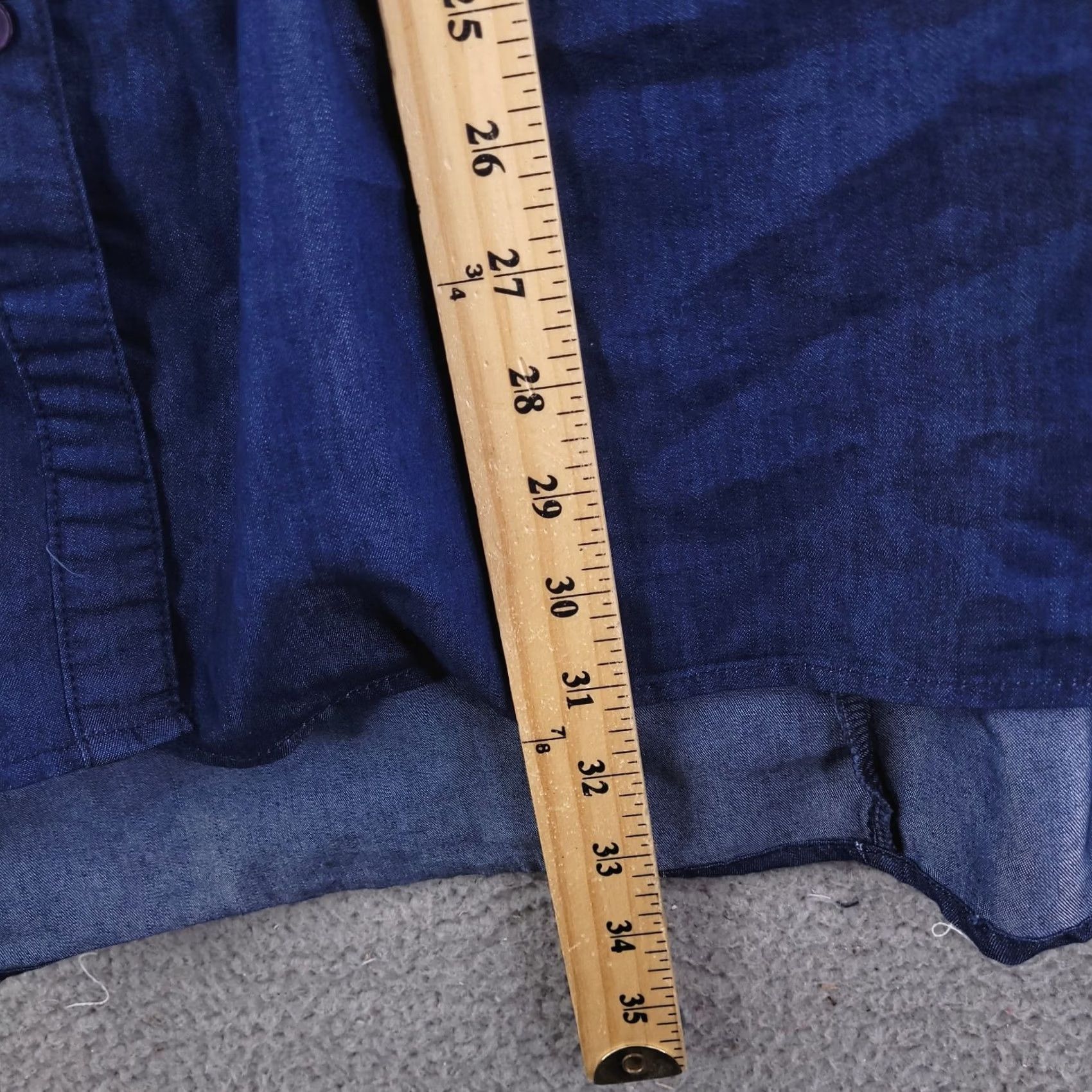 Vintage Ashley Stewart Shirt Womens Plus 26 Blue Denim Chambray Long Sleeve Button-Up Size 4XL / US 24-26 - 7 Thumbnail