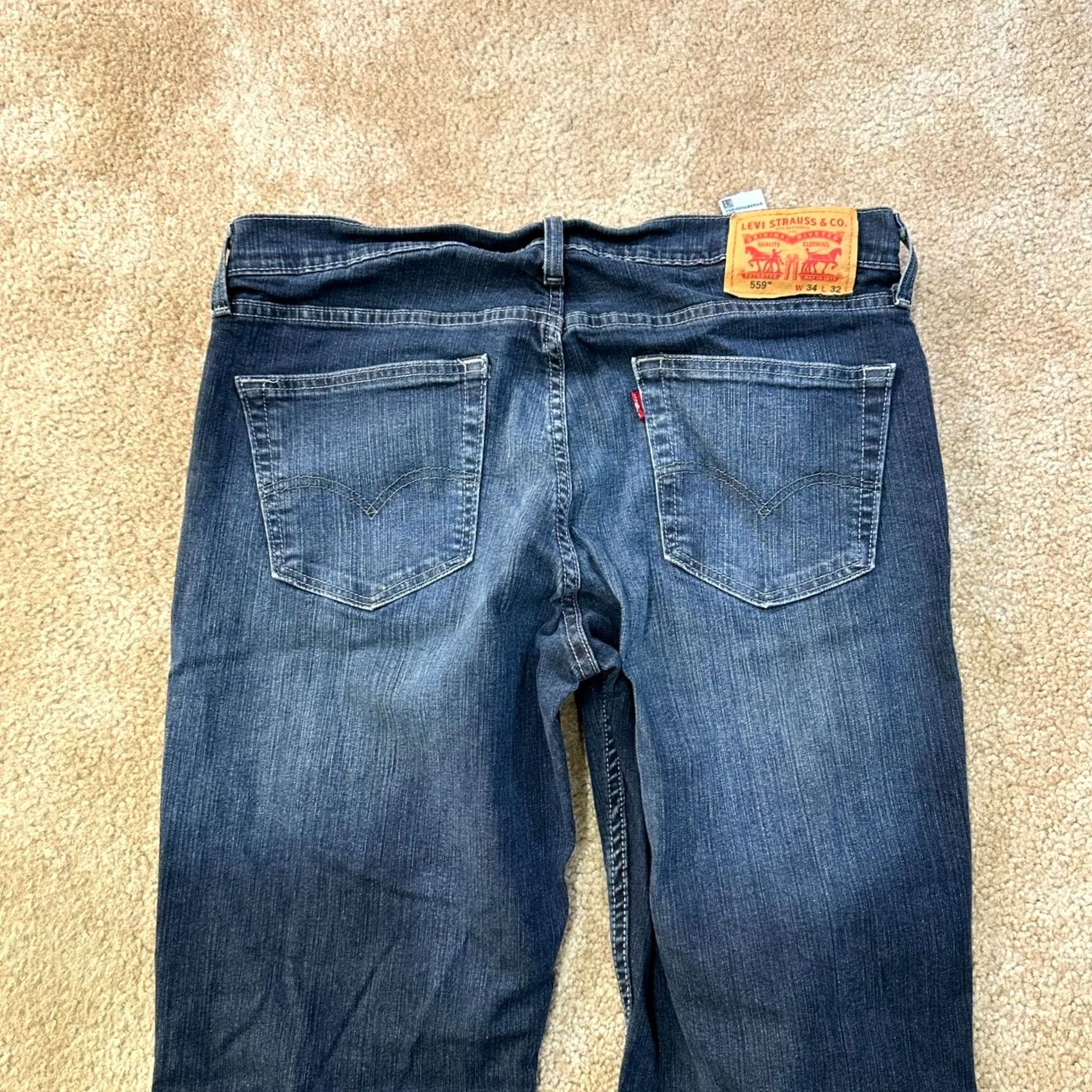 Levi's Levi's 559 Relaxed Straight Leg Jeans Men 34x32 Blue Denim Pants Size US 34 / EU 50 - 7 Thumbnail
